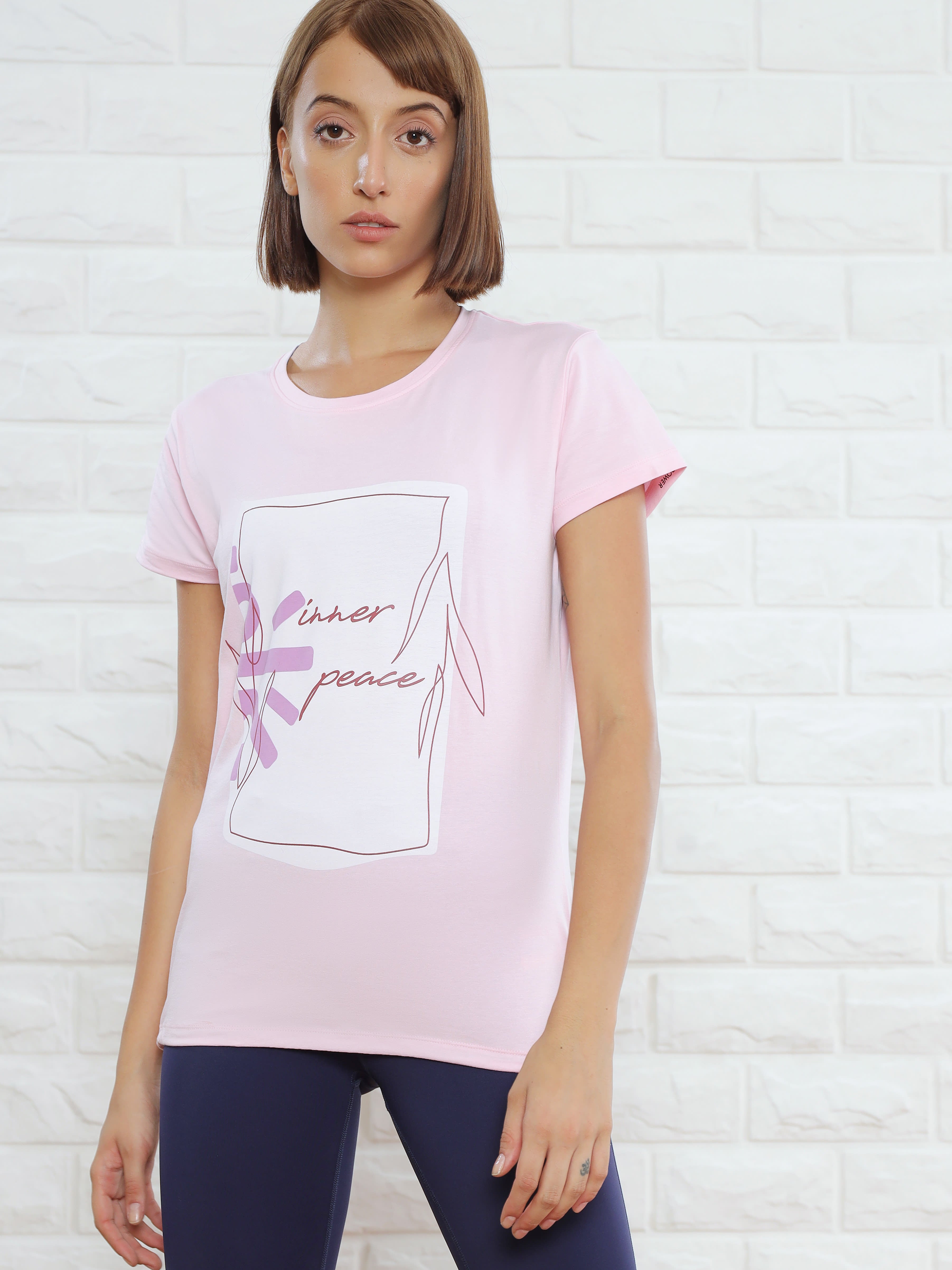 Graphic Print Yoga T-shirt