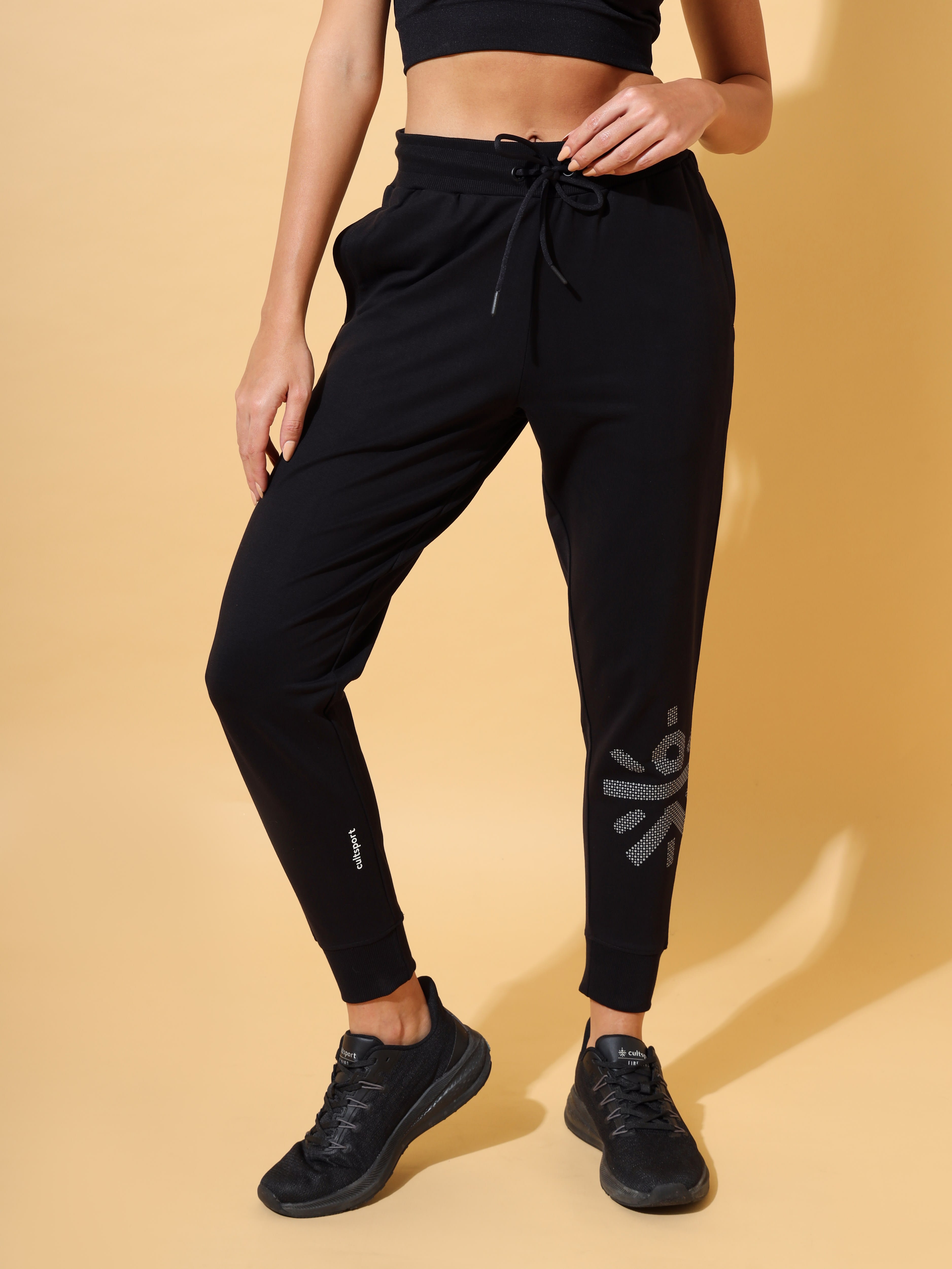 Solid Comfort Jogger with Placement Logo Print