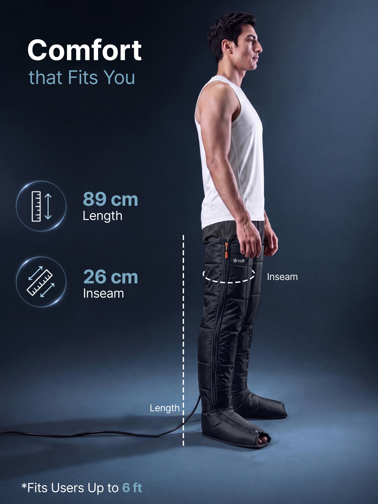 Cult Recover X Air Compression Leg Massager, 360° Full Leg Coverage, Adaptive Compression, 7 Recovery Modes, 3 Pressure Intensities, Adjustable Timer