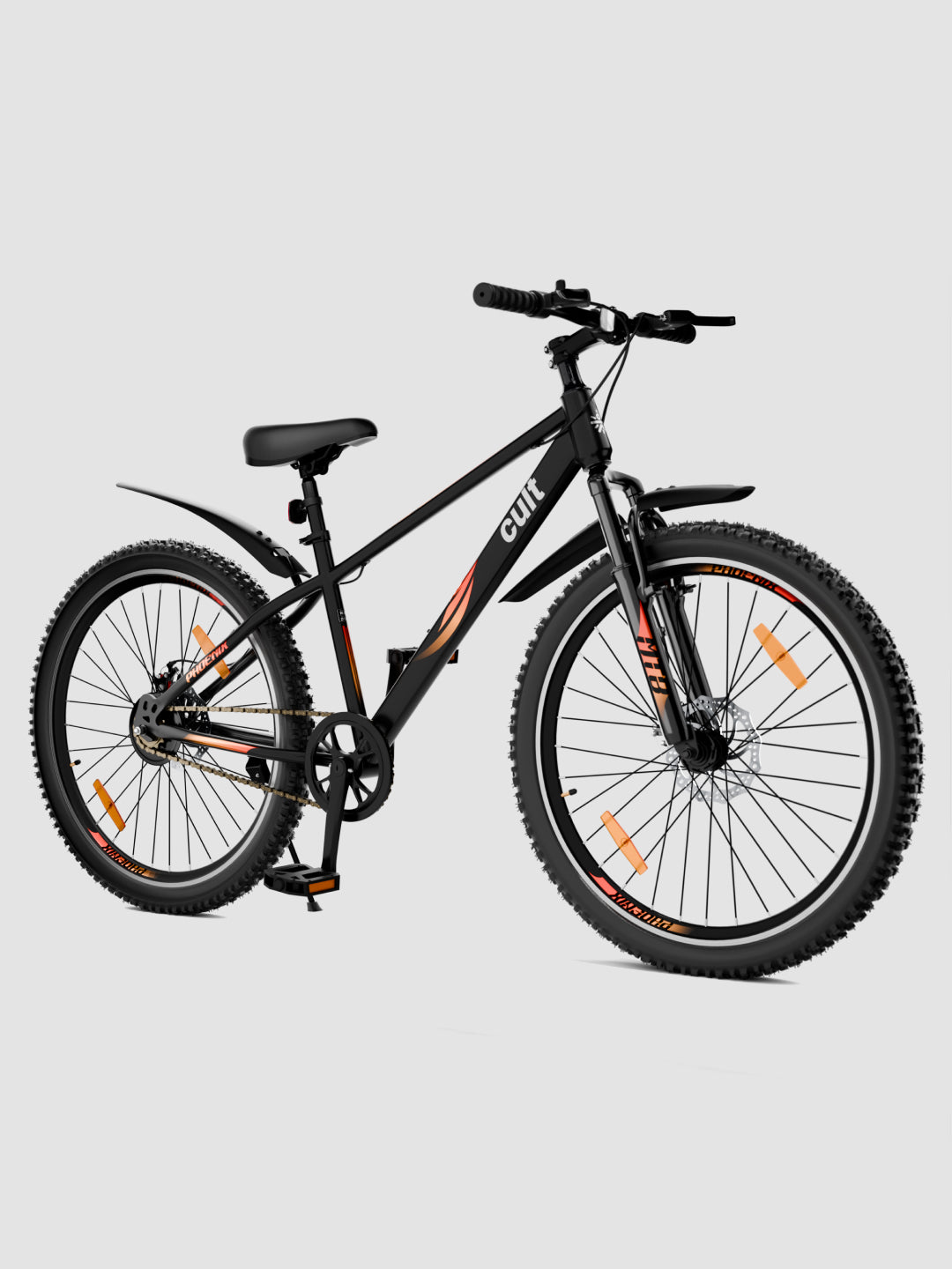 Cult Phoenix 29 inch Steel Mountain Bike with Dual Disc Brake and Front Suspension, Black