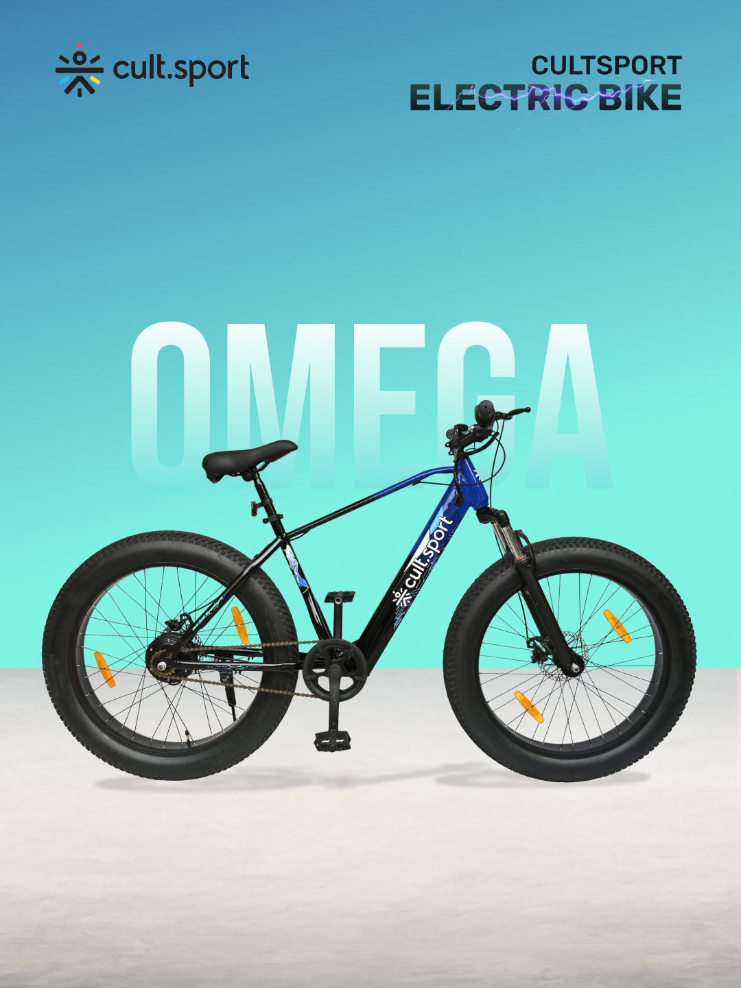OMEGA26TBLUE with 4.5 hrs Fast Chargee , BLDC Motor 26 inches Single Speed Lithium-ion (Li-ion) Electric Cycle, Ideal for Unisex, 13+ Years