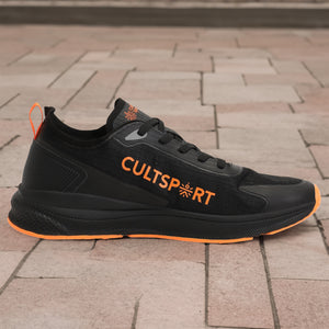 cult Comfort Men Running Shoes - Black/Orange
