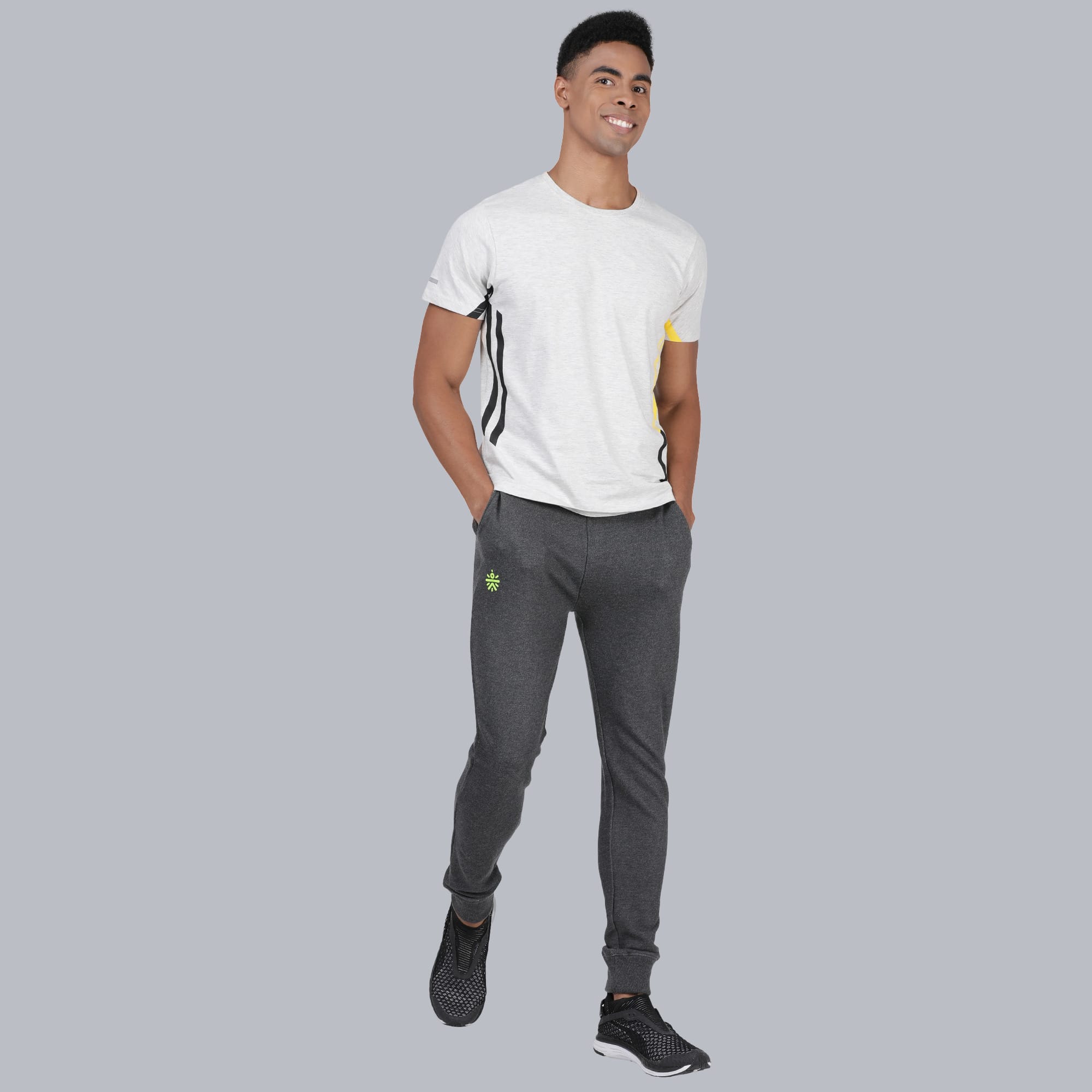 Signature Active Grey Cotton Tee