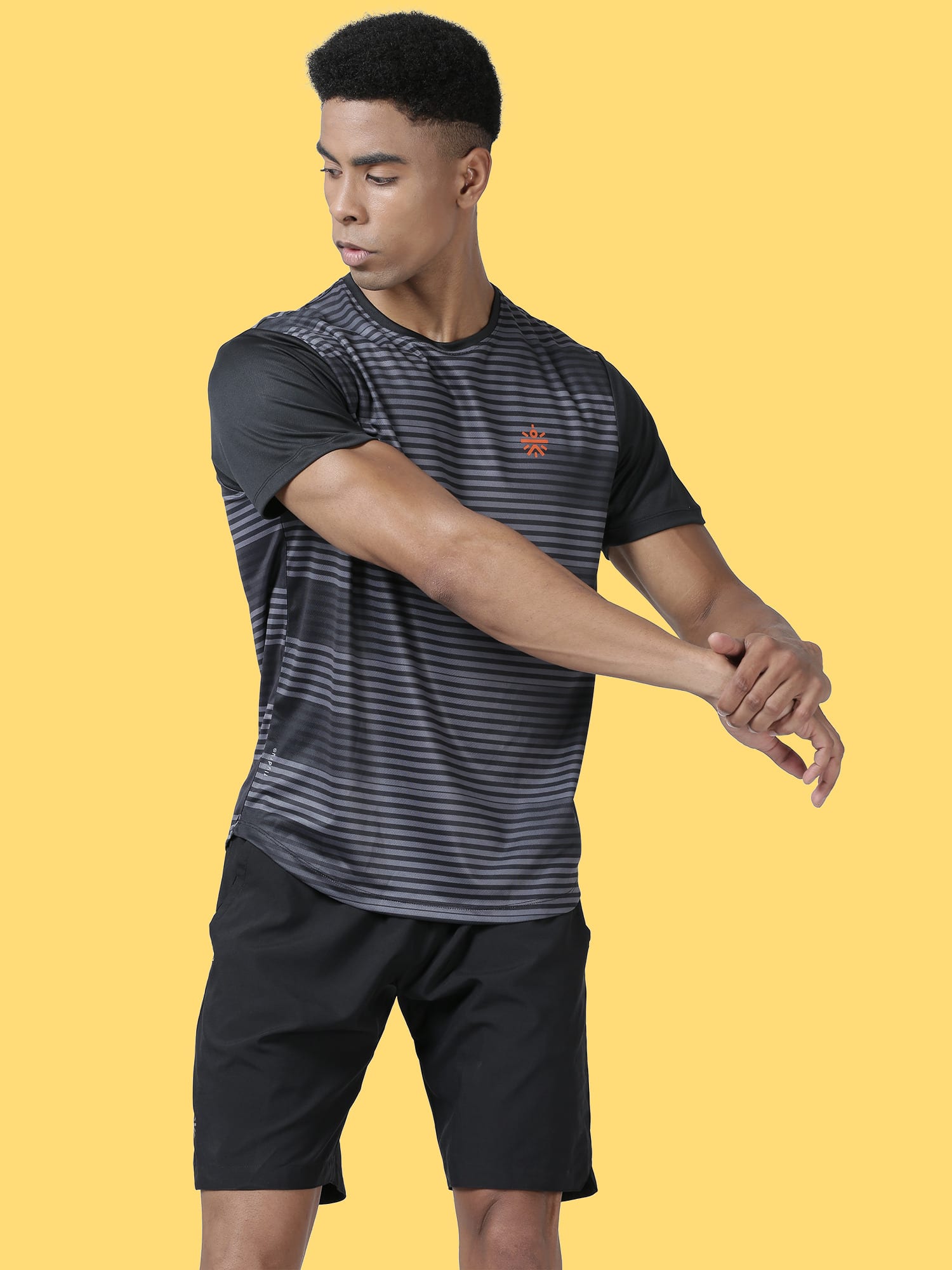 Neo Stripe Black Gym Tee