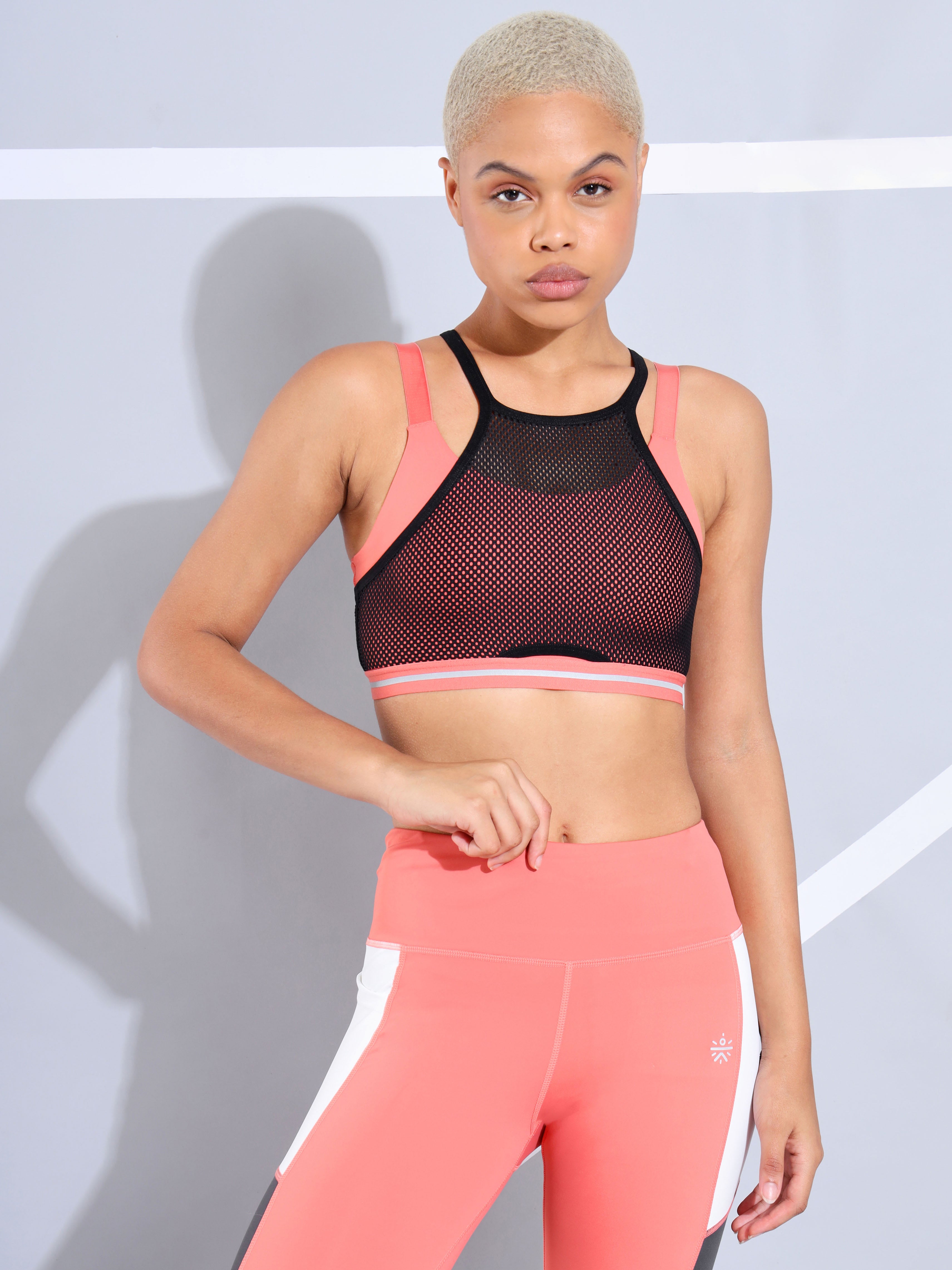 Cleo High Impact Layered Mesh Sports Bra
