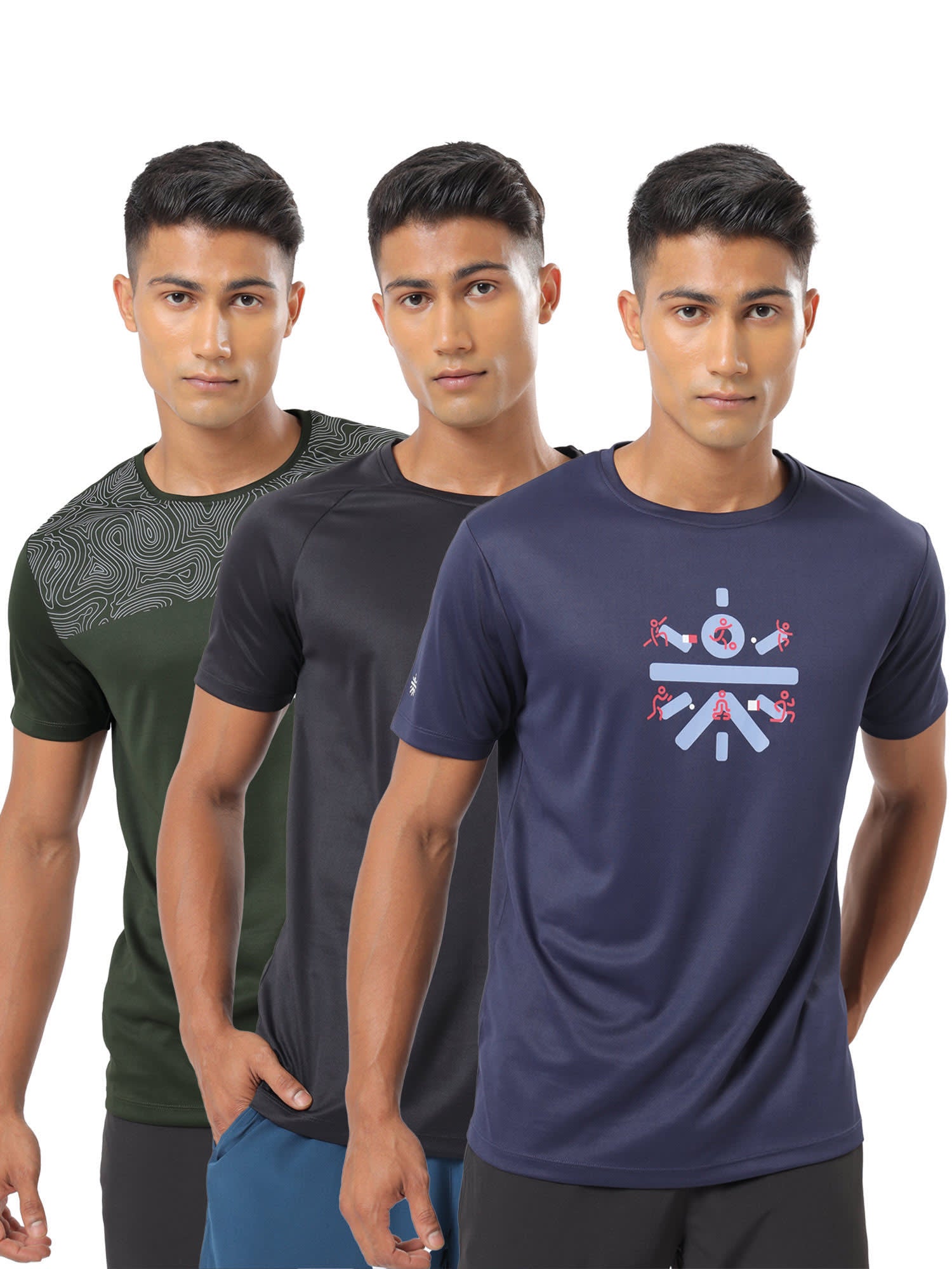 Logo Play Chest Print Active T-shirt Pack of 3