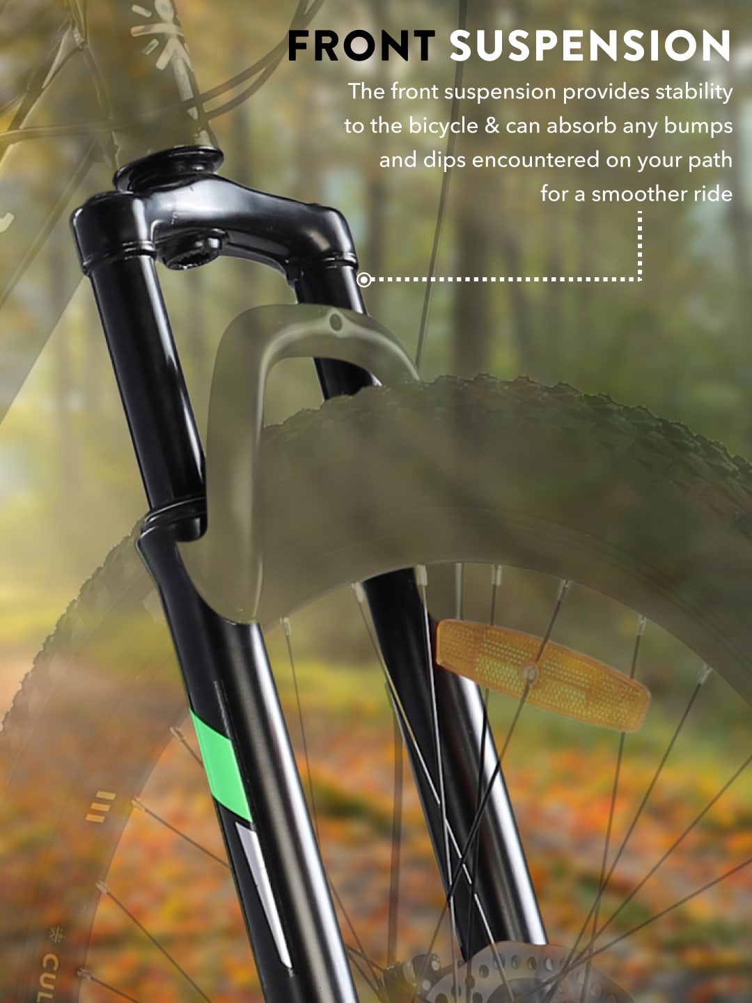 DAUNTLESS21S24TBLACKGREEN Steel 21 Speed Shimano Gear 24 inch Mountain Cycle, Dual Disc Brake, Front Suspension, Double Wall Rim