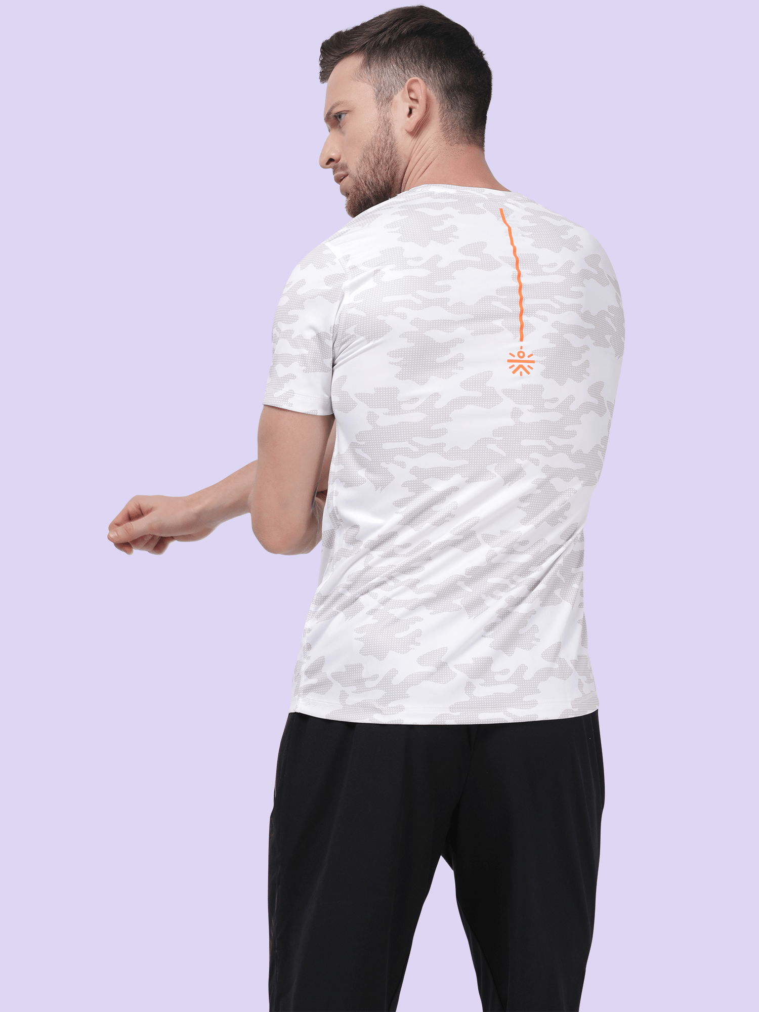 Men's Urban Camo Slim White Training Tee