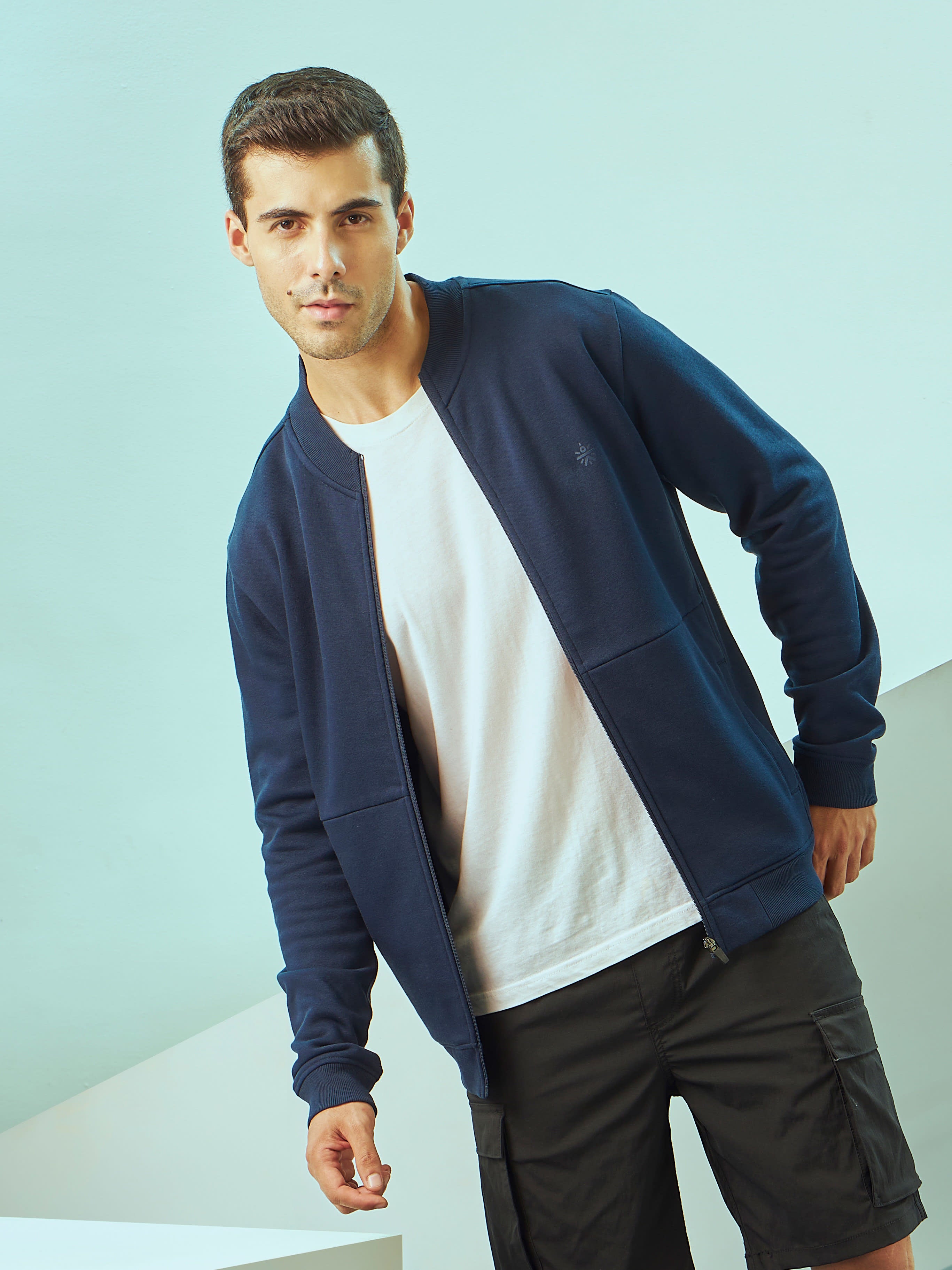 Panelled Zip-Front Sweatshirt