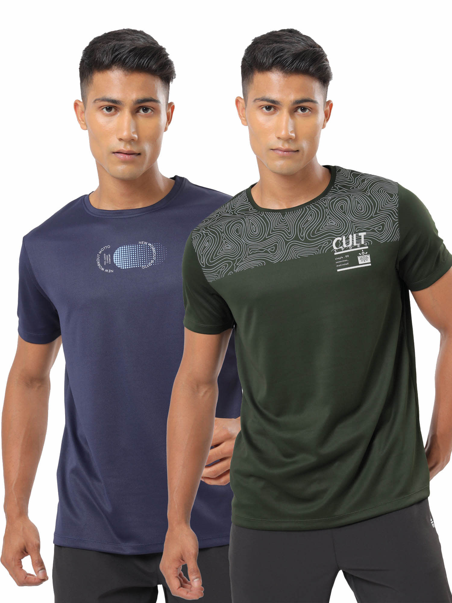 Active T-shirt with Placement Graphic Pack of 2