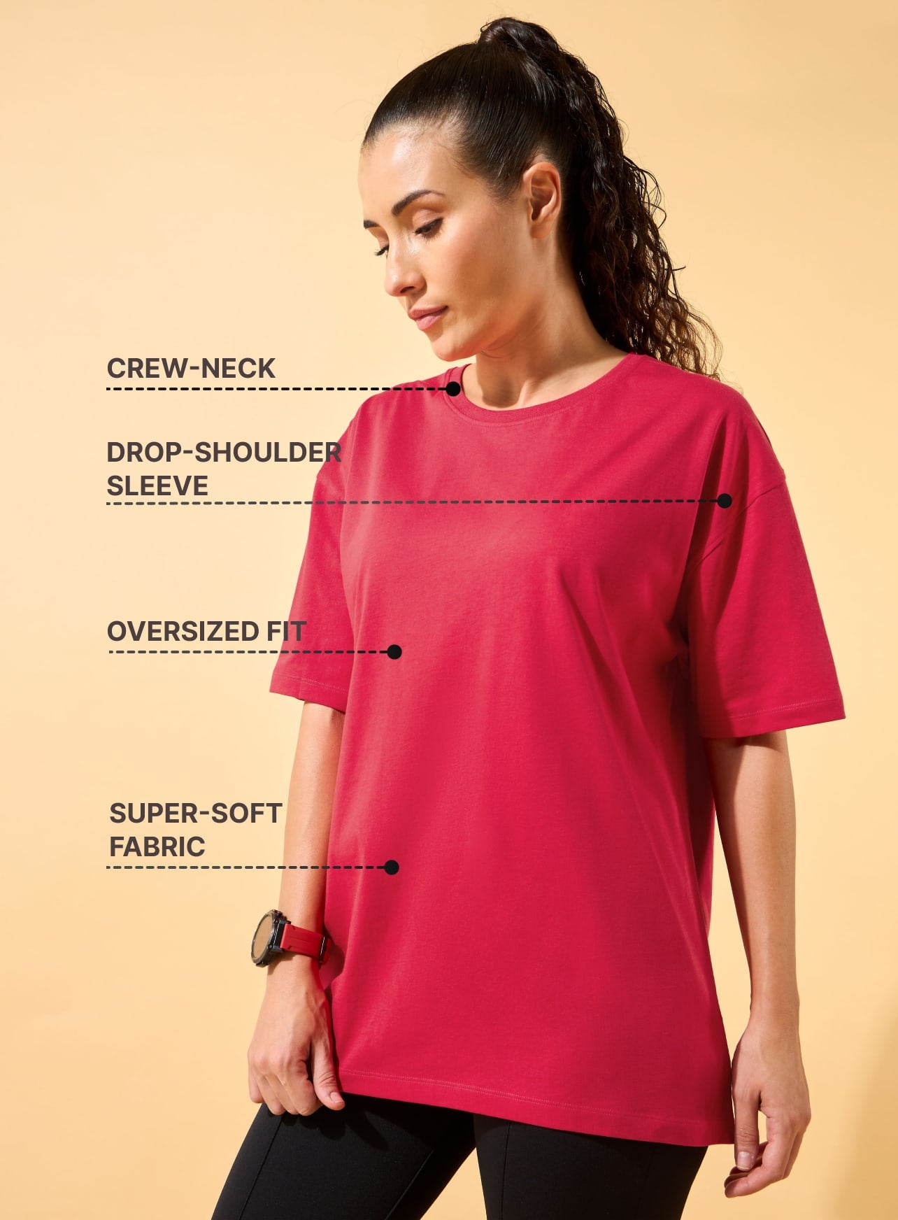 Circle Of Positive Print Oversized T-shirt