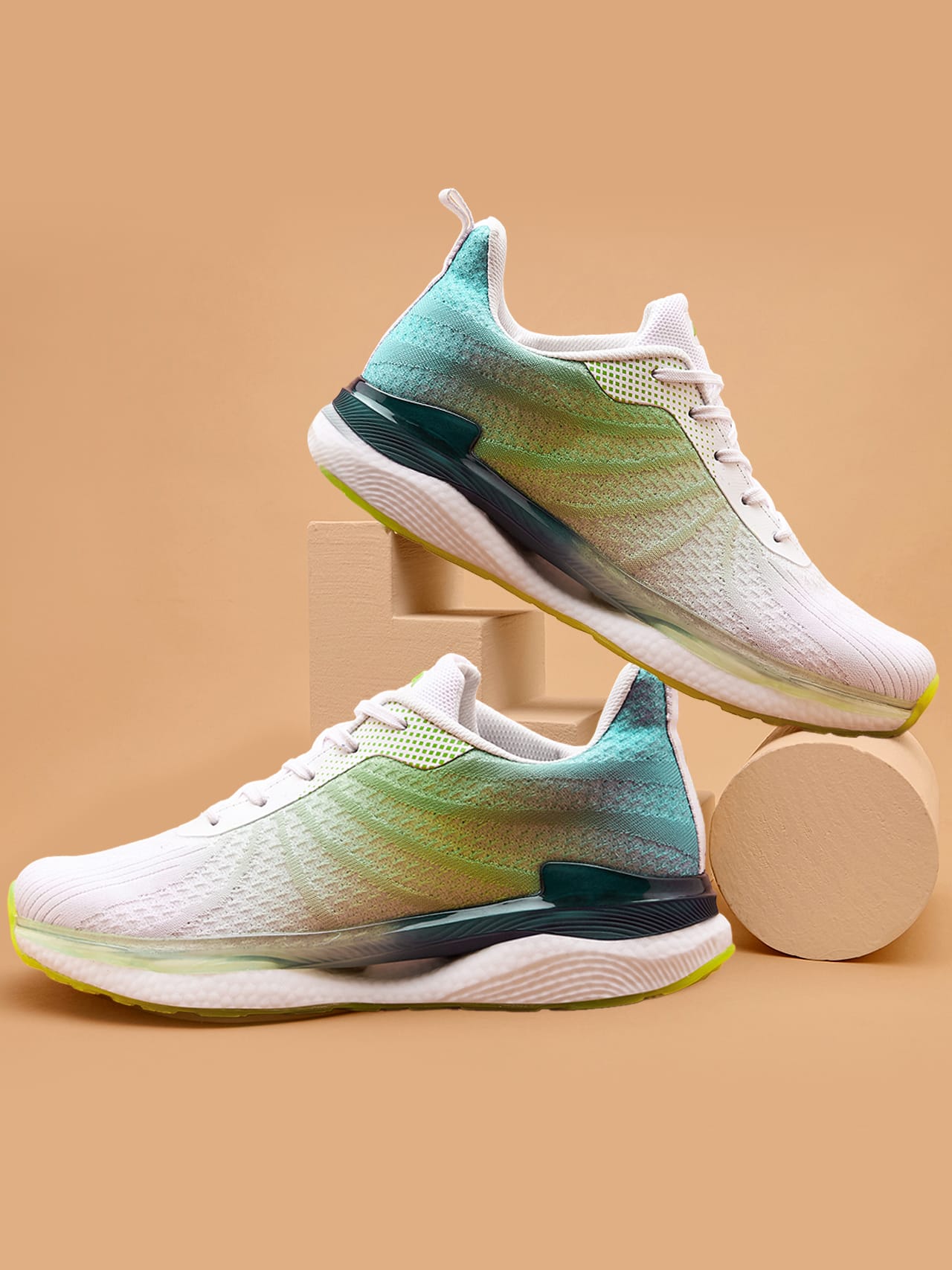 Avant Men's Rainbow Casual Shoes-Green/White