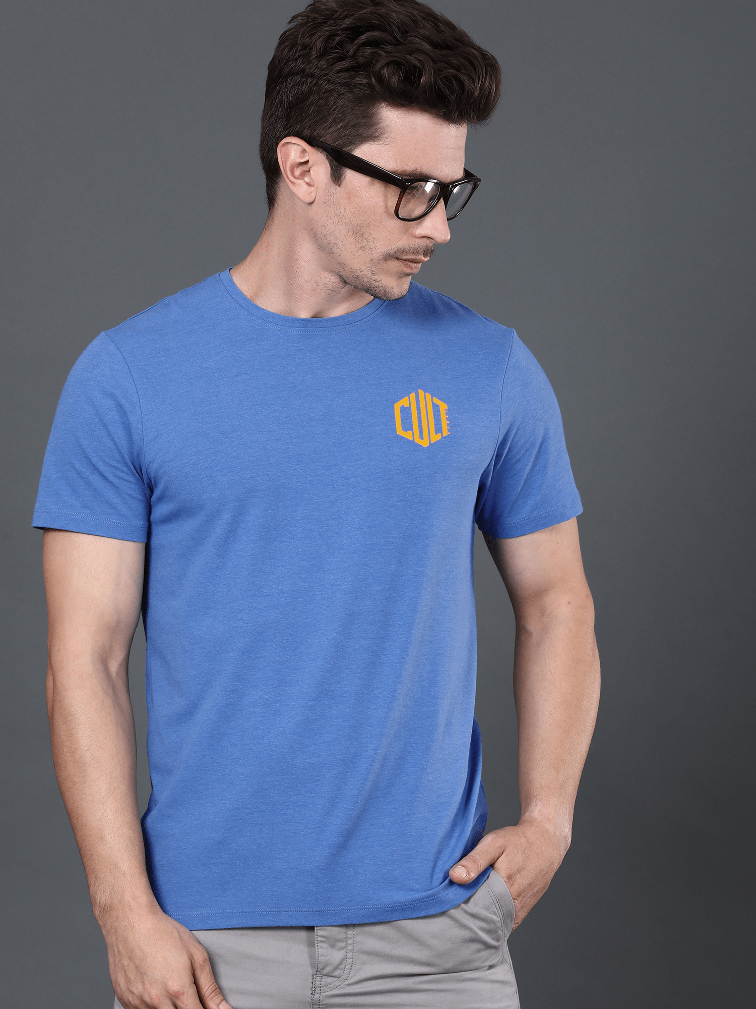 Bamboo Solid Blue Casual Tee