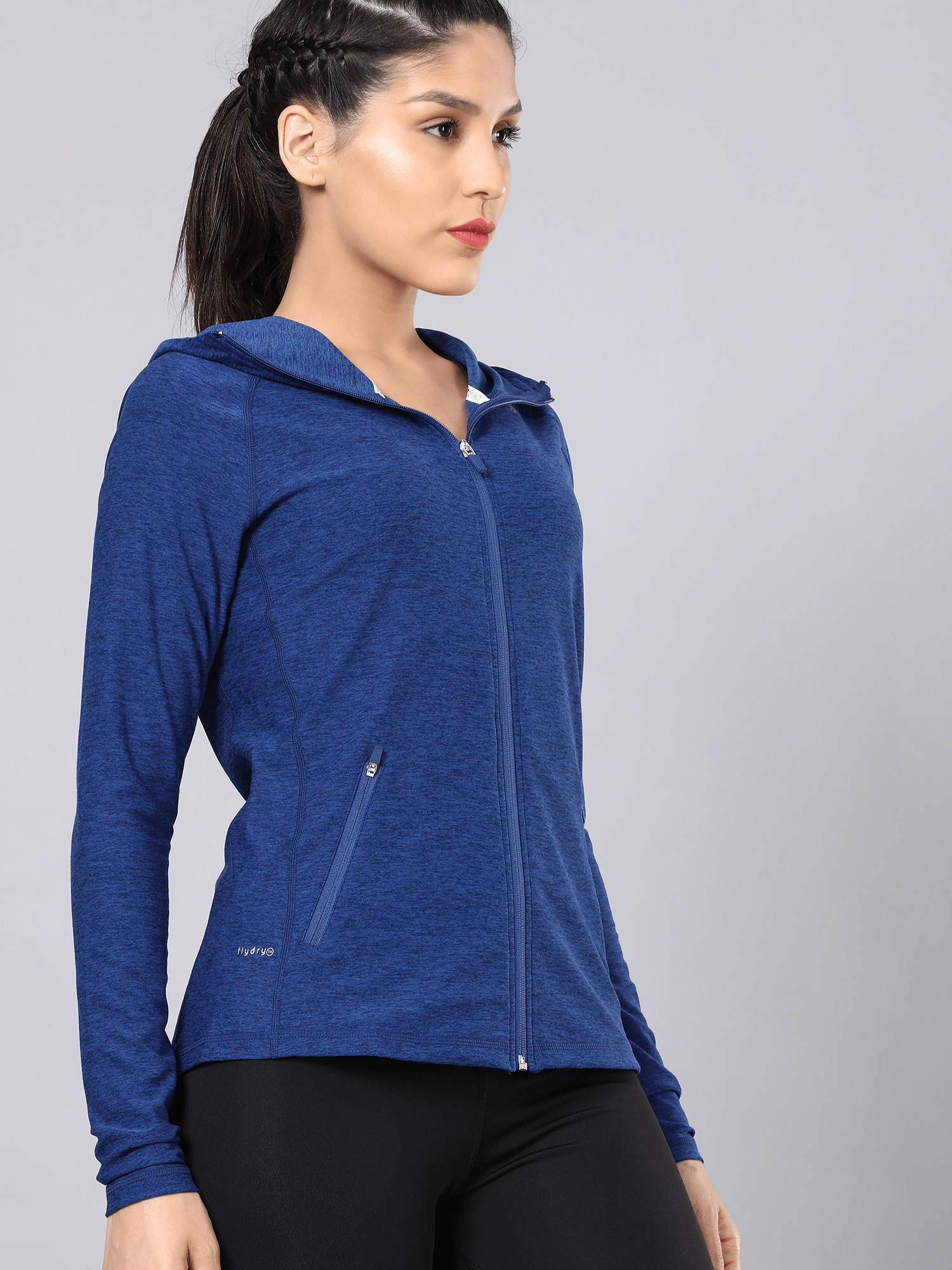 Vital Emerge Blue Zip Through Hoodie Sweatshirt