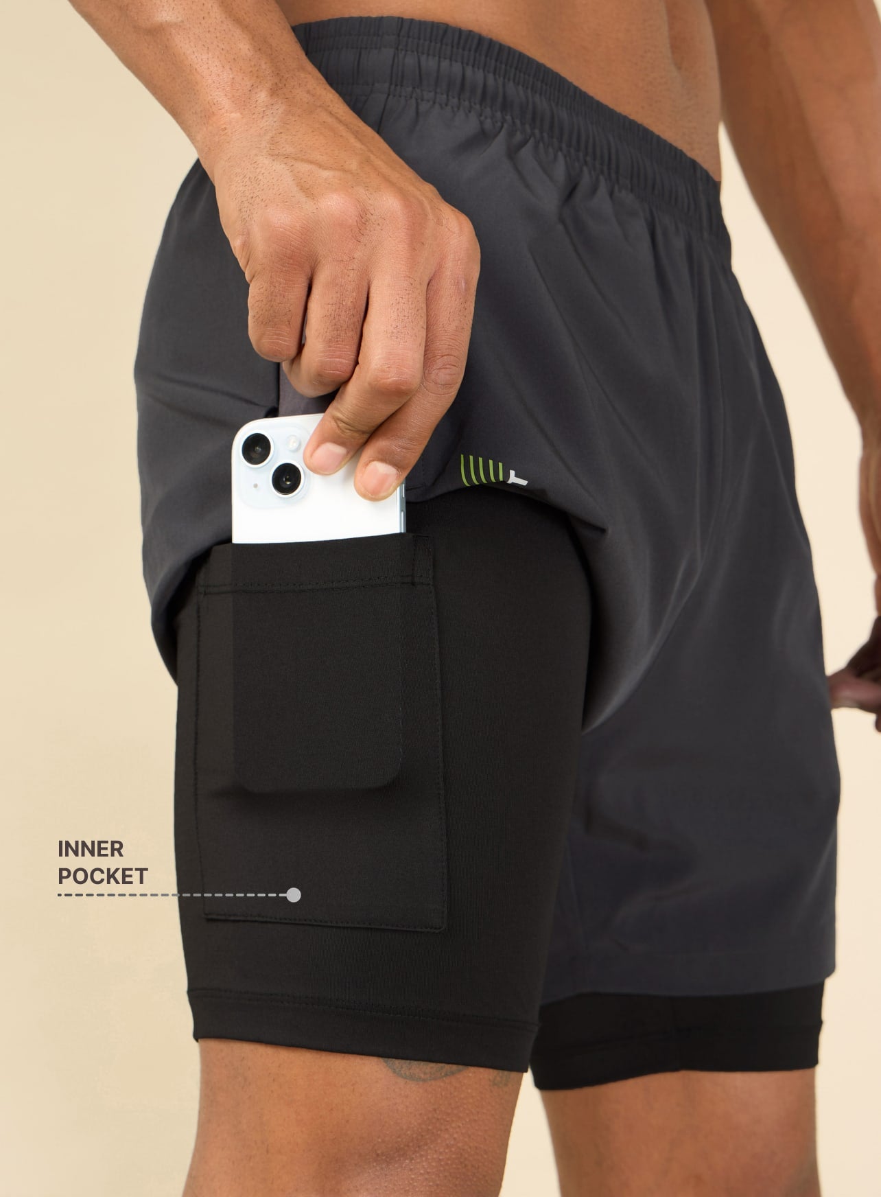 Solid Performance Shorts with Inner Tights