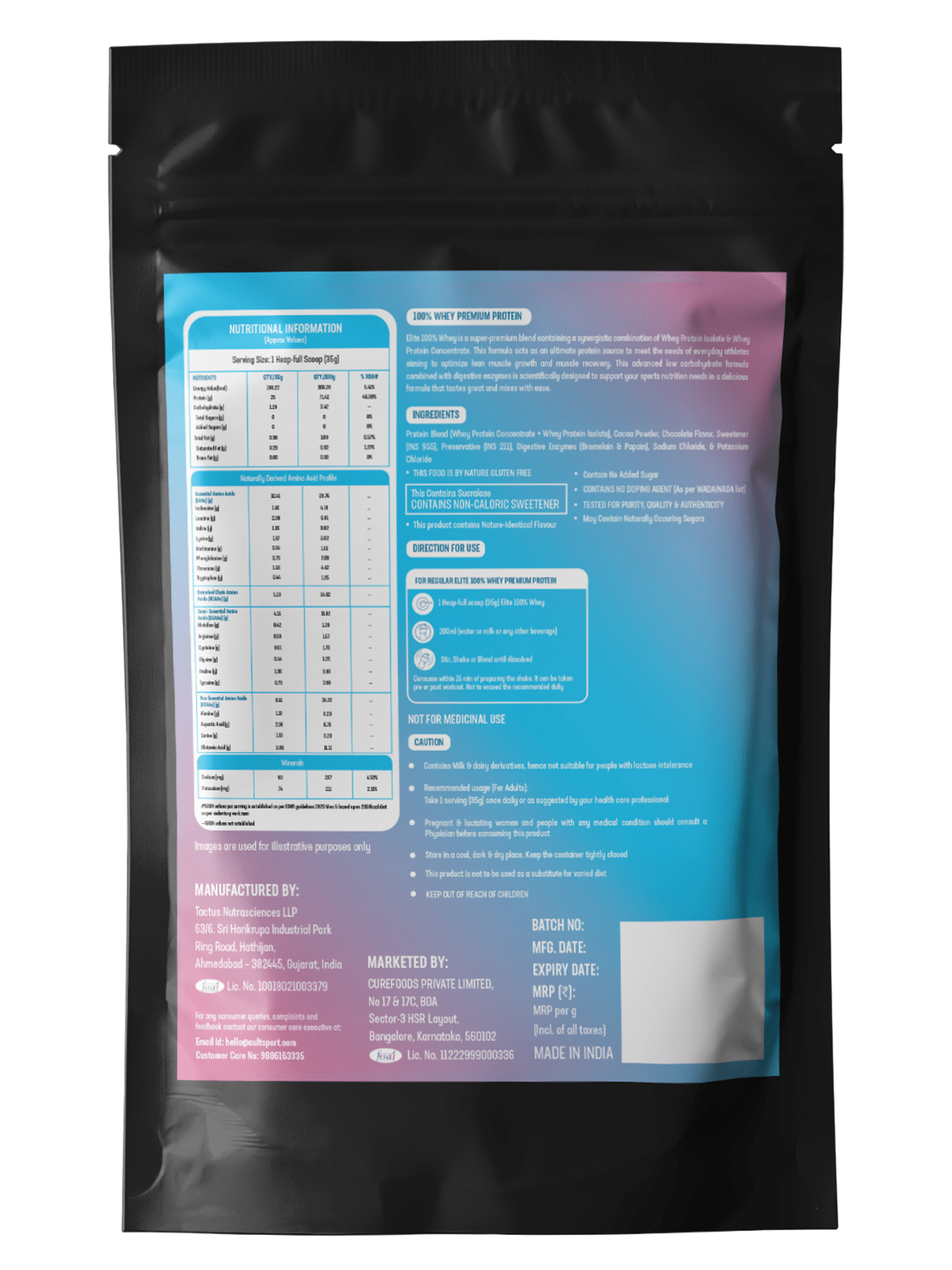 Cultsport Elite 100% Whey Protein, 35g