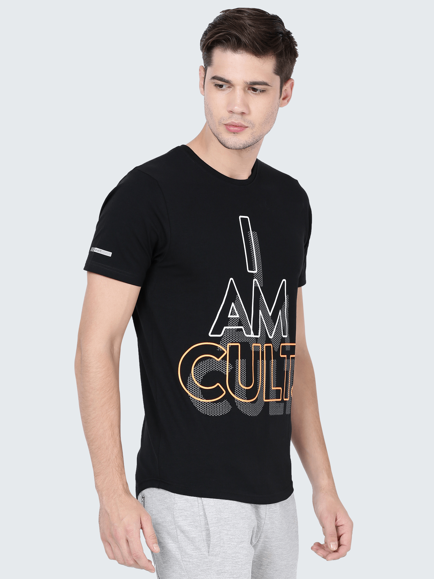 SignatureI AM CULT Grey Cotton Tee