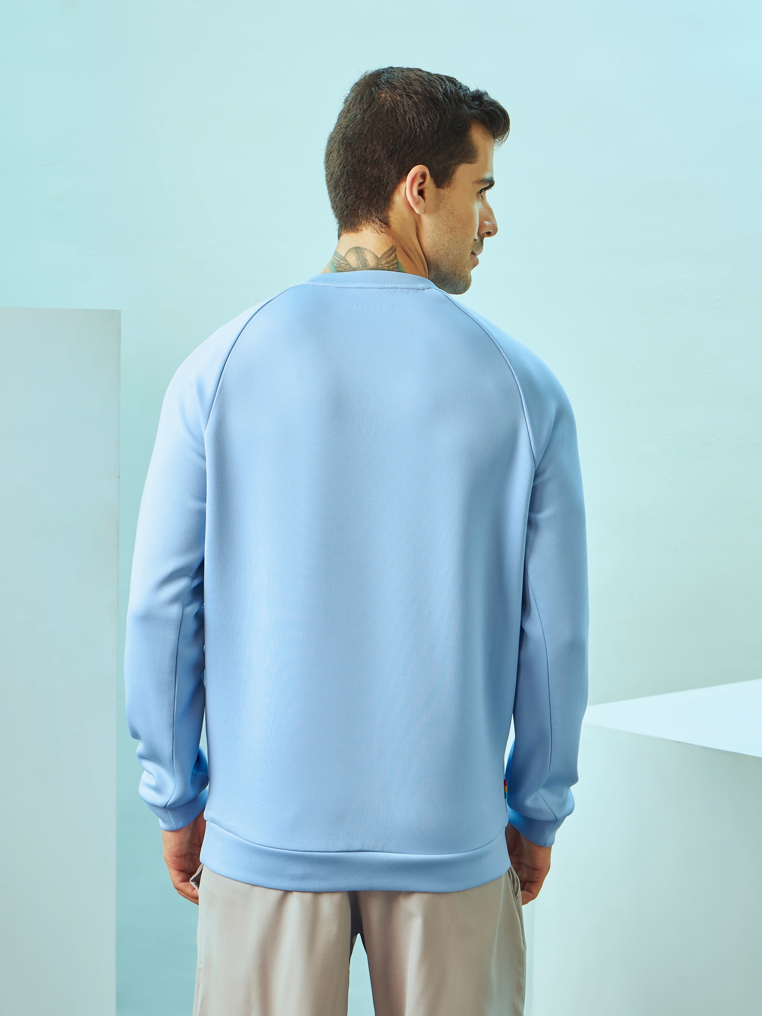 Raglan Sleeve Sweatshirt with Slit Pockets