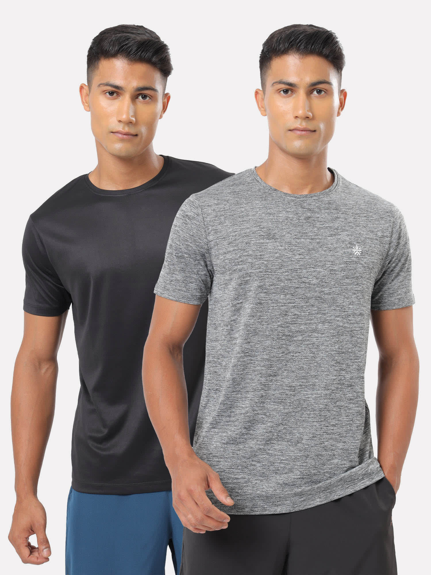 Textured Performance T-shirt with Logo Pack of 2