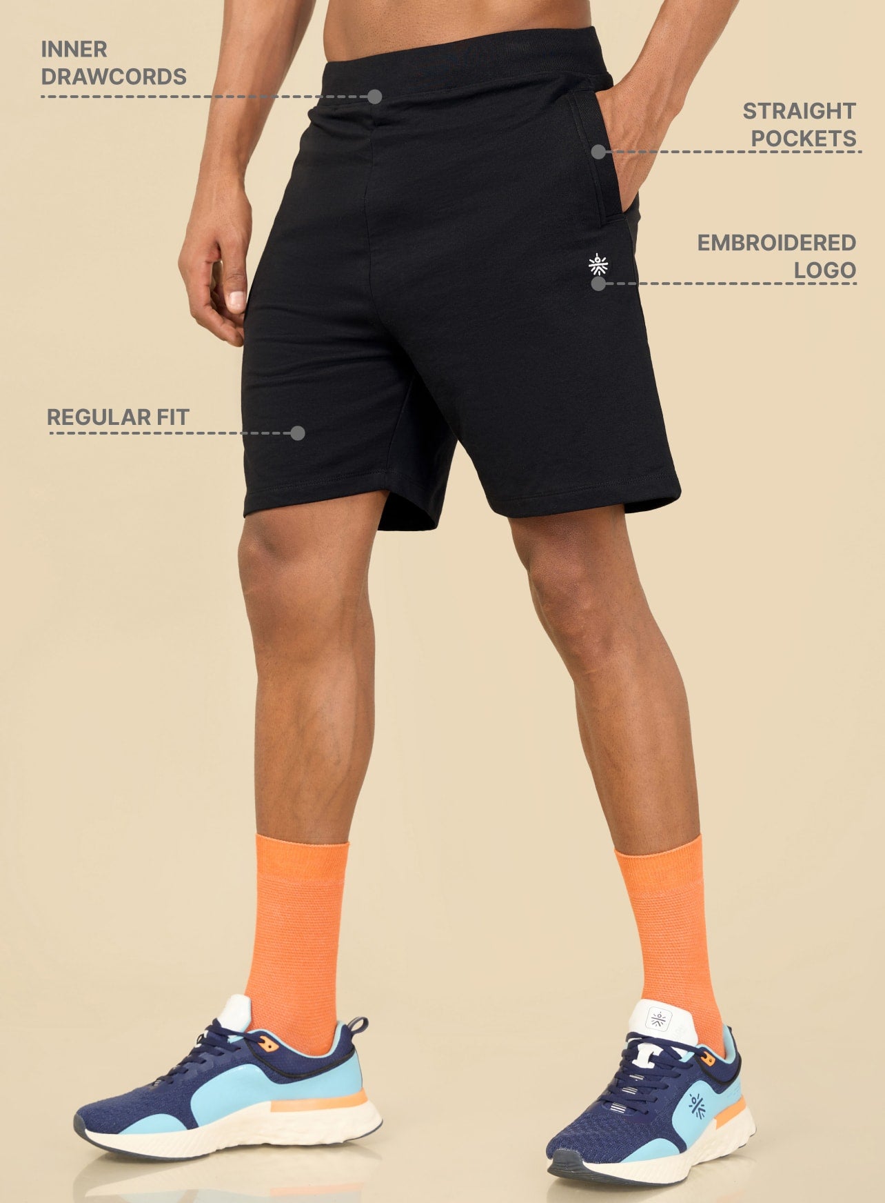 Black Cult Leisure Shorts for Men