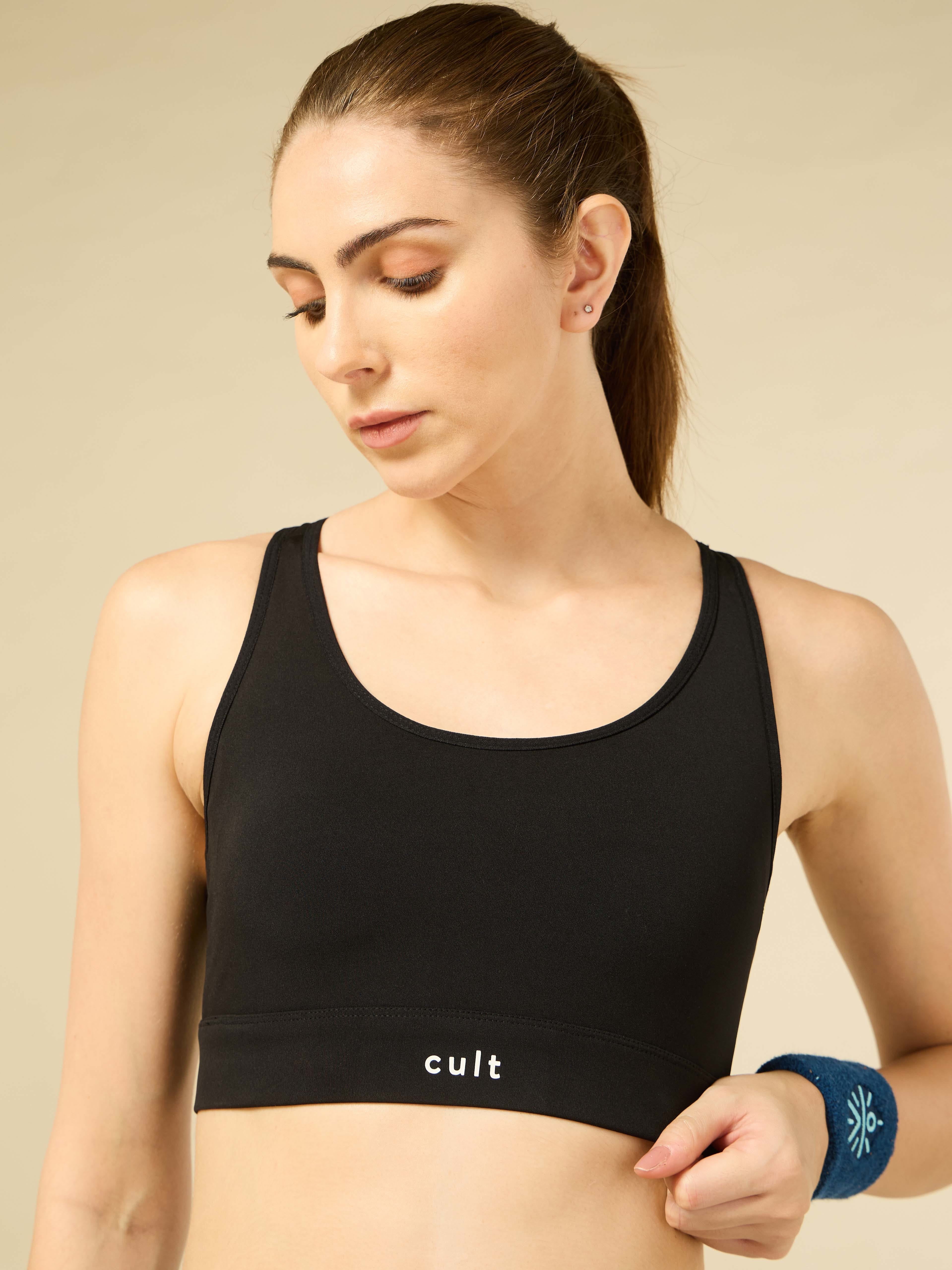 Cult Black Racer back Hook Bra