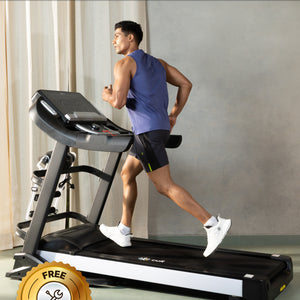 Smartrun Davie 7 HP Peak Treadmill | 15-level Auto-Incline & Massager | Max Weight-150kg | Max Speed-20kmph (with 6 Months Extended Warranty)