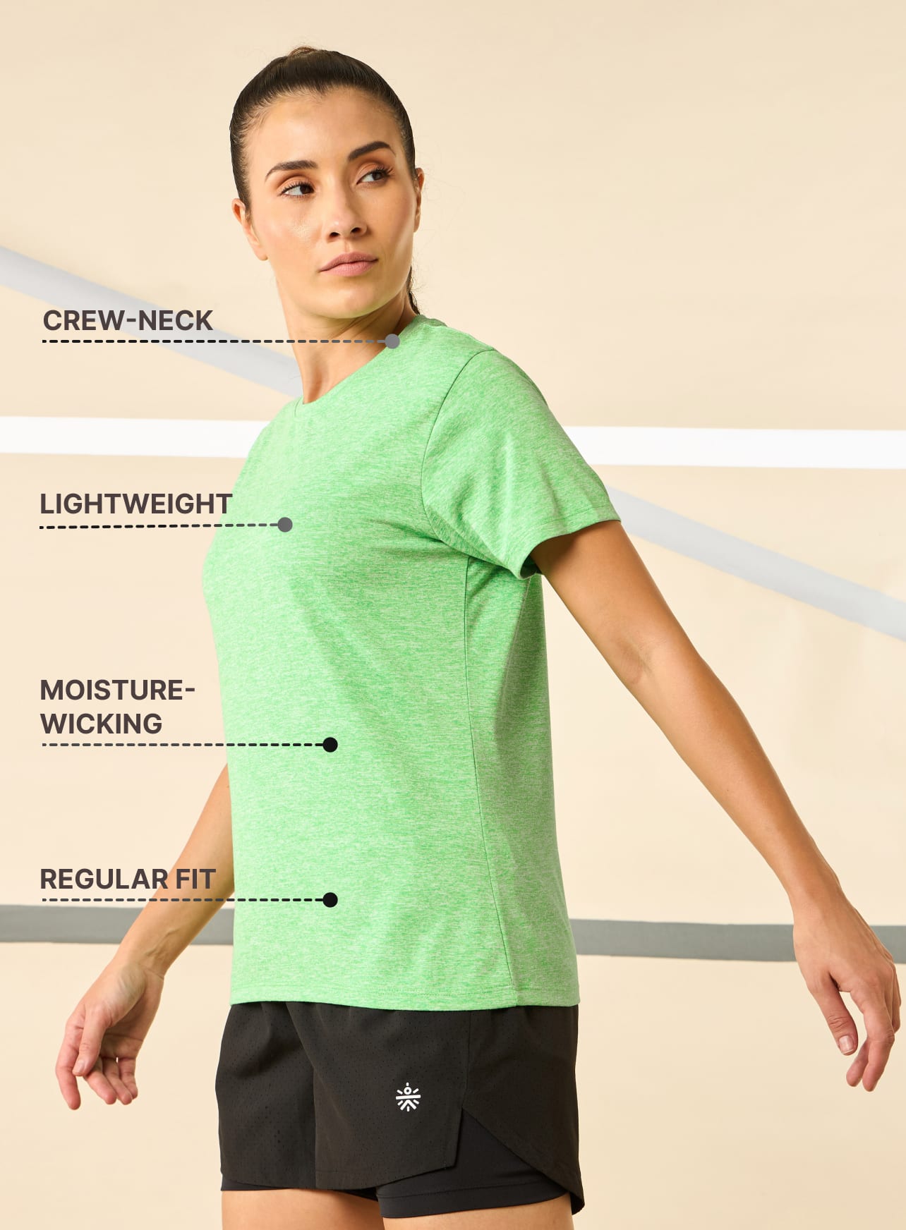 Women's All Day Workout Green Comfortech T-shirt