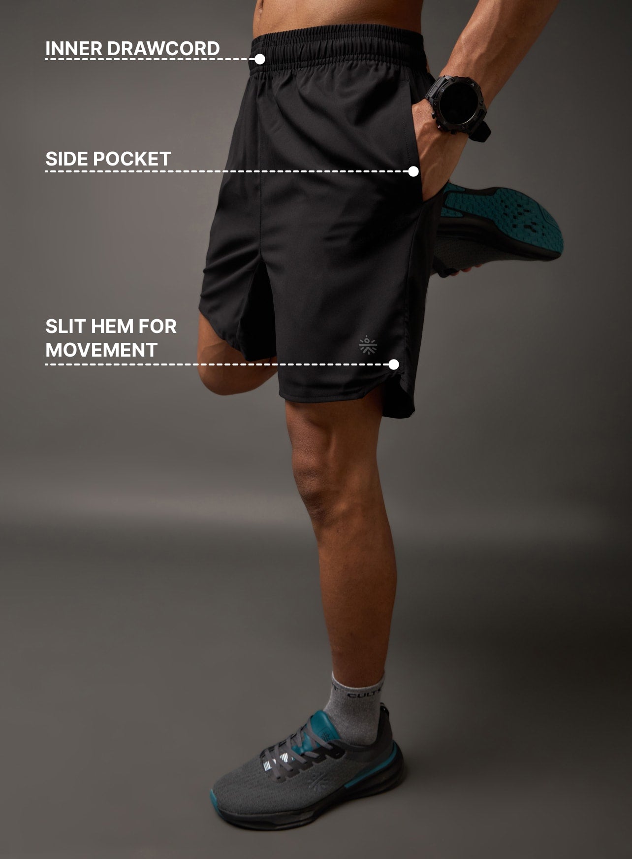 Iconic Black Running Shorts