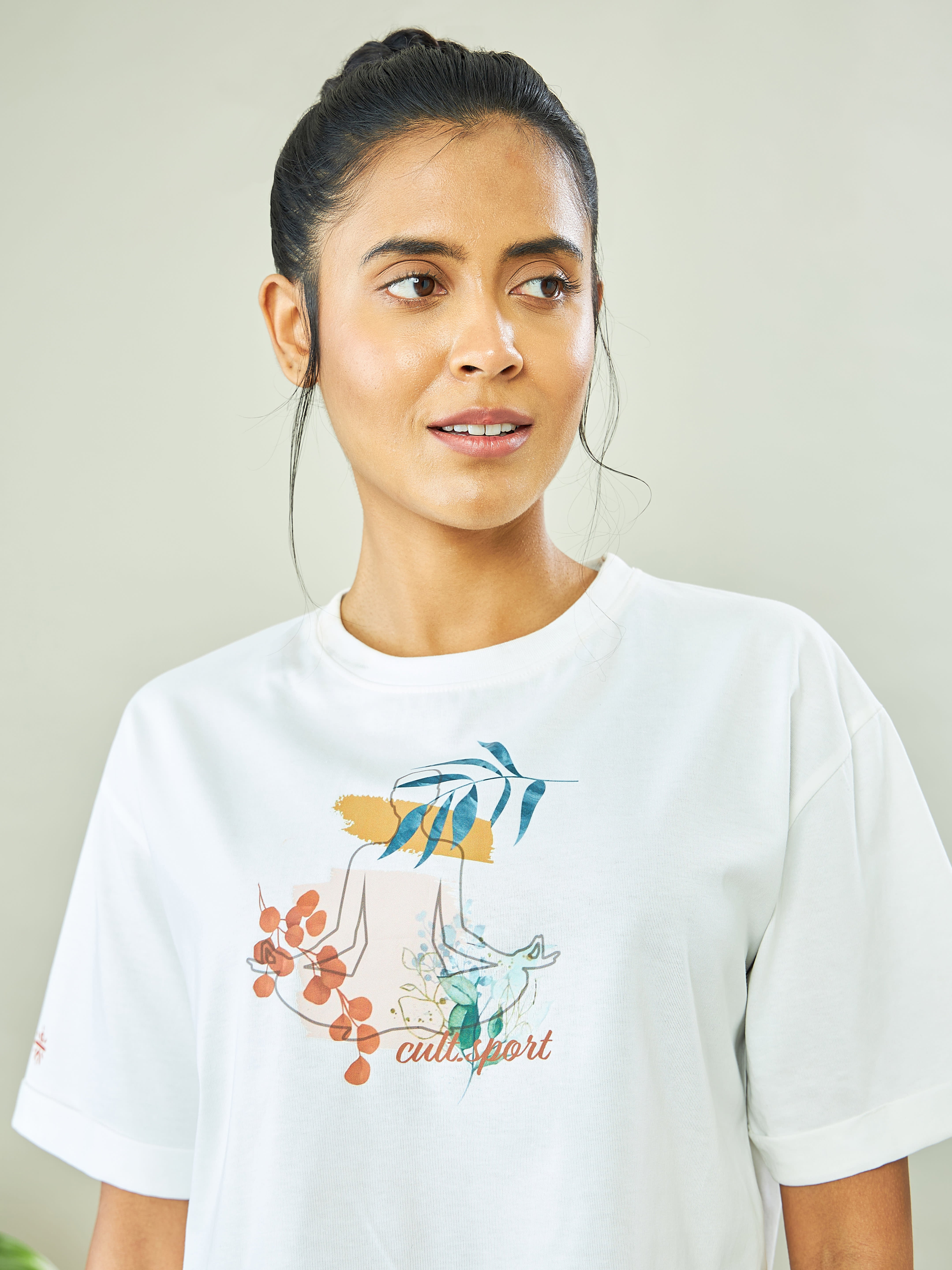 Graphic Print Yoga Crop Top