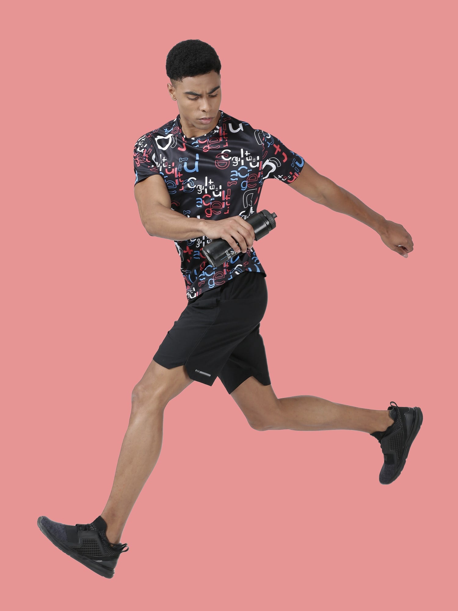 Alphabet Black Gym Tee