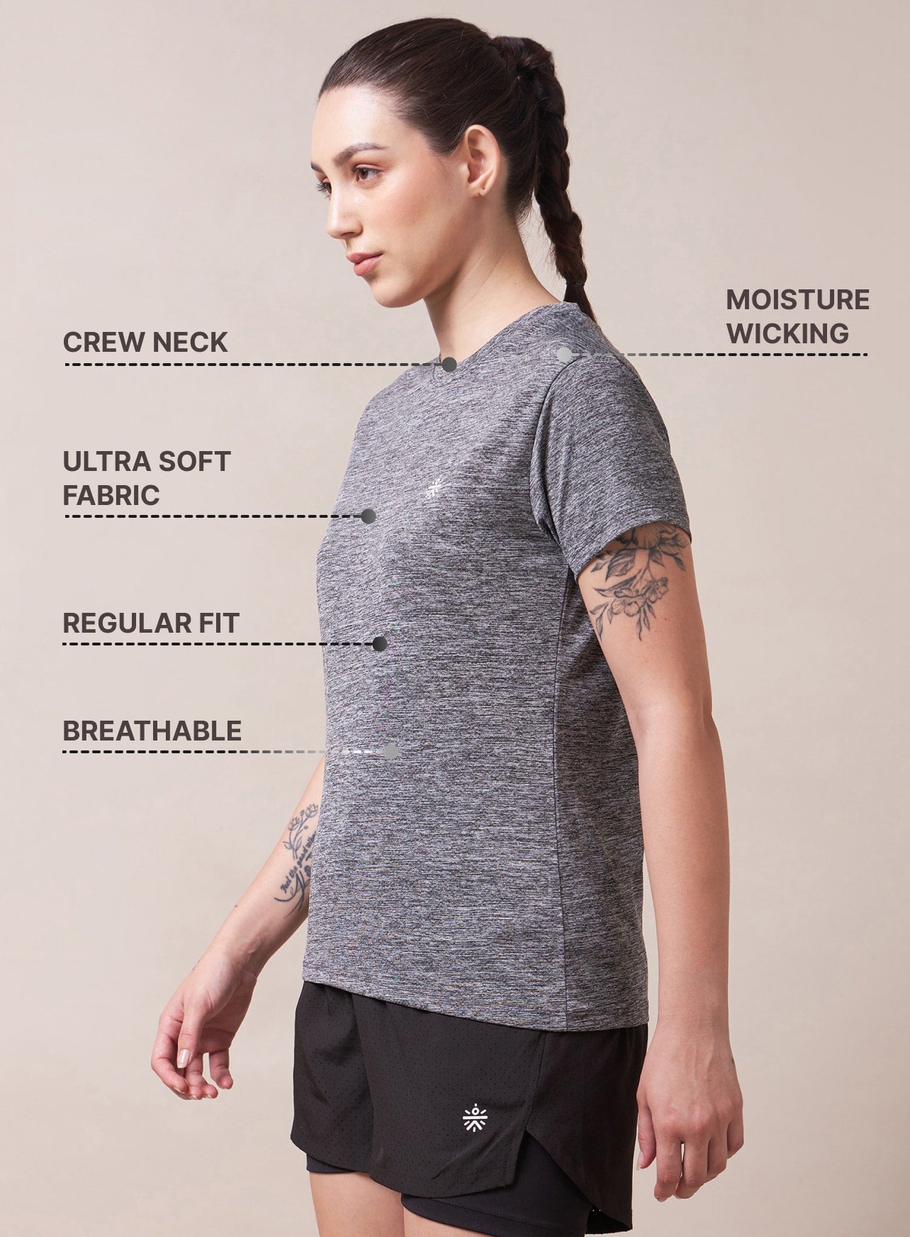 Textured Active T-shirt with Logo