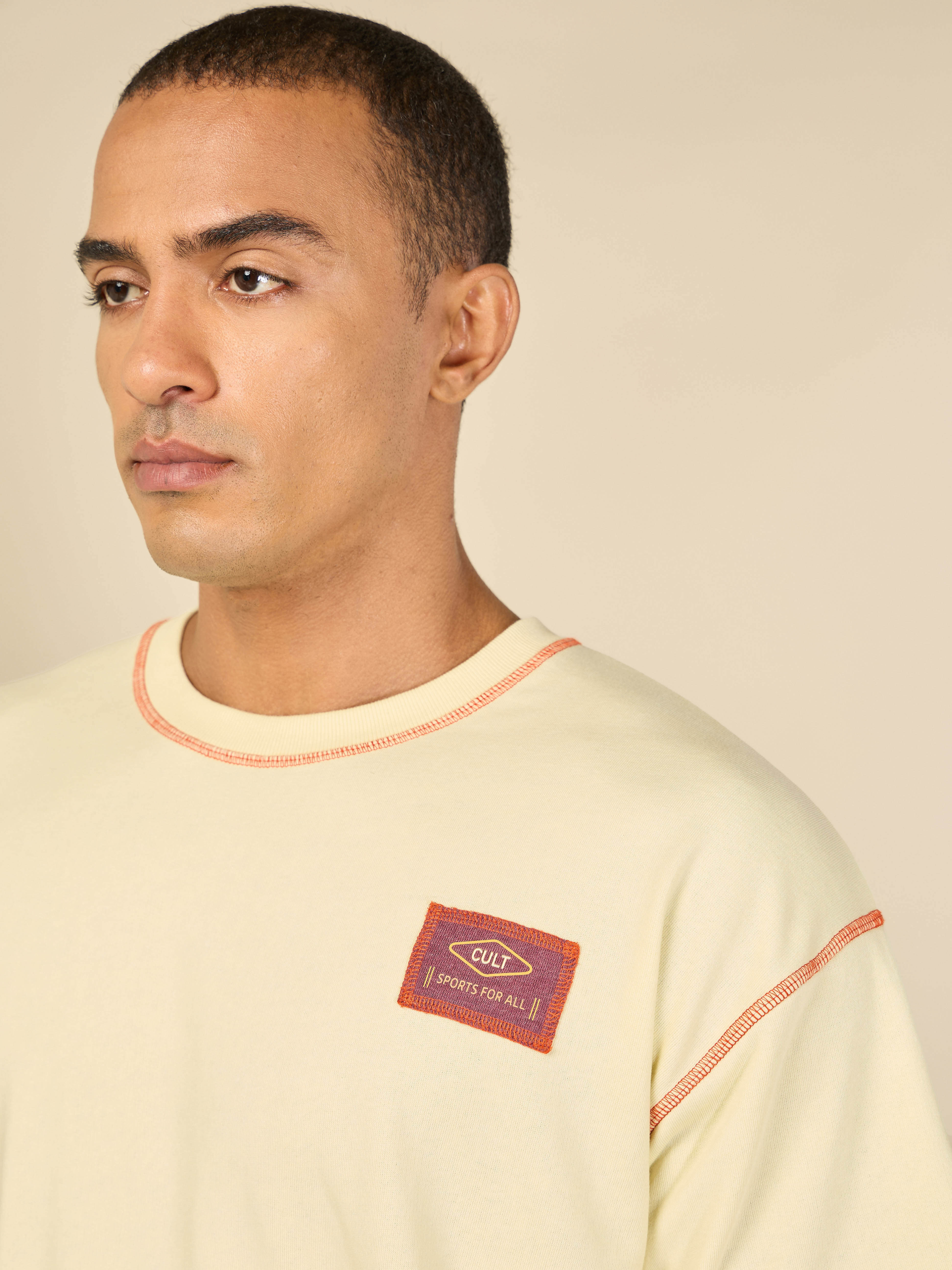 Men Beige Cult Club T-shirt
