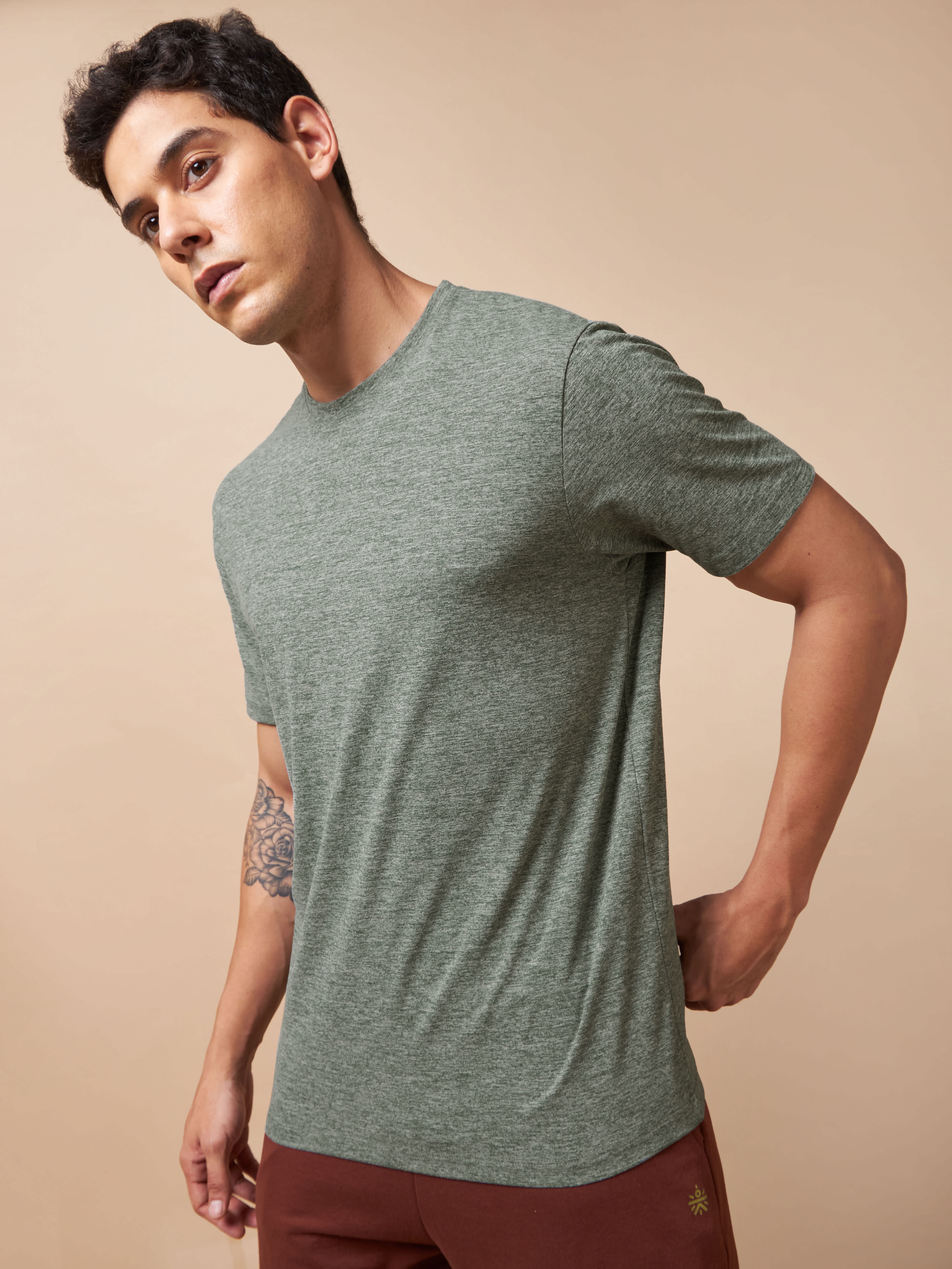 Men's All Day Workout Olive Comfortech T-shirt