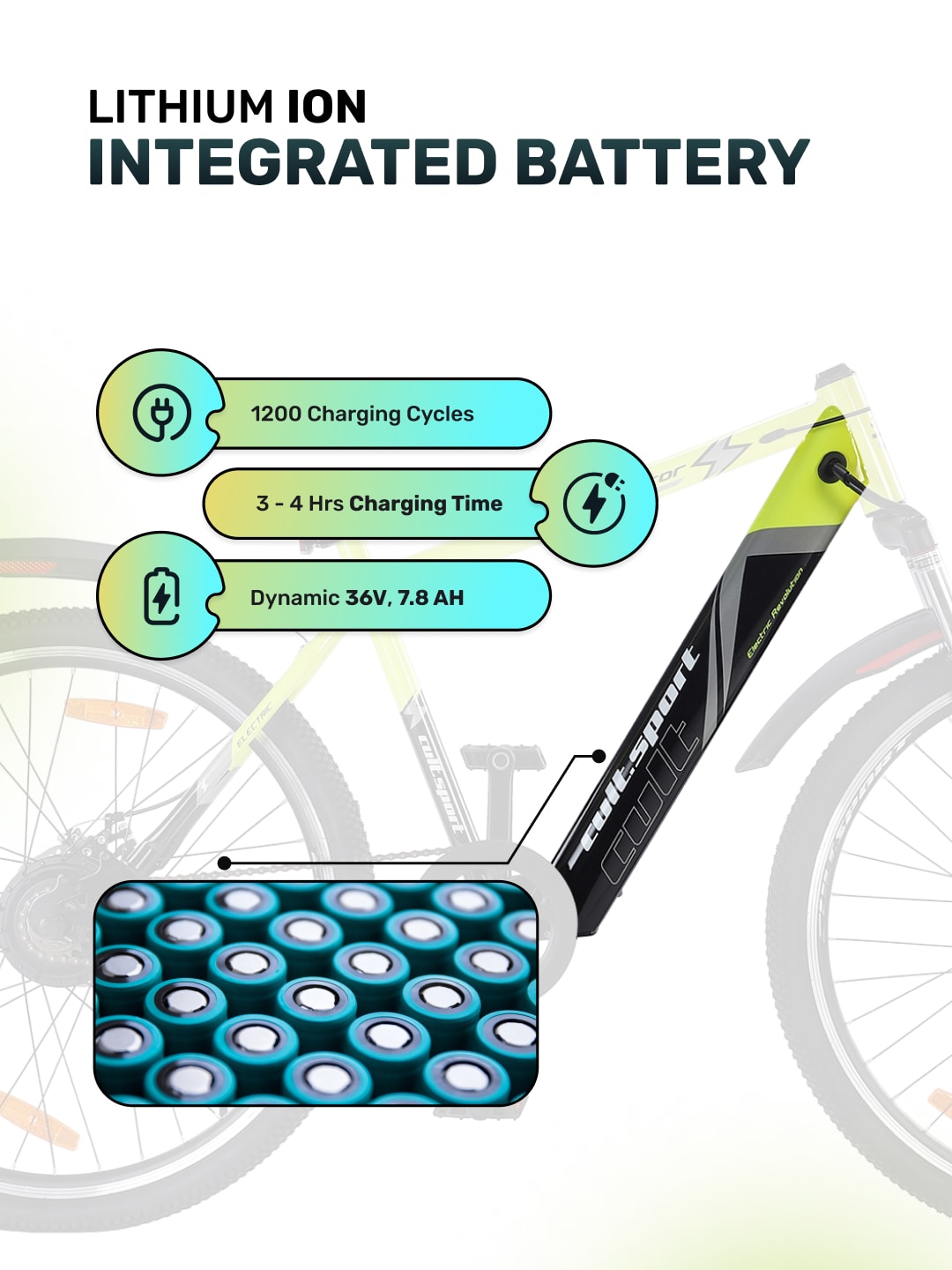 Escalator 27.5T Green with 250W BLDC Motor| 4 Hours Fast Charge| 7.8 Ah Li-ion Battery| Up to 35 Km| 27.5 Inches Wheels| Single Speed Electric Cycle | Ideal for 15+ Years