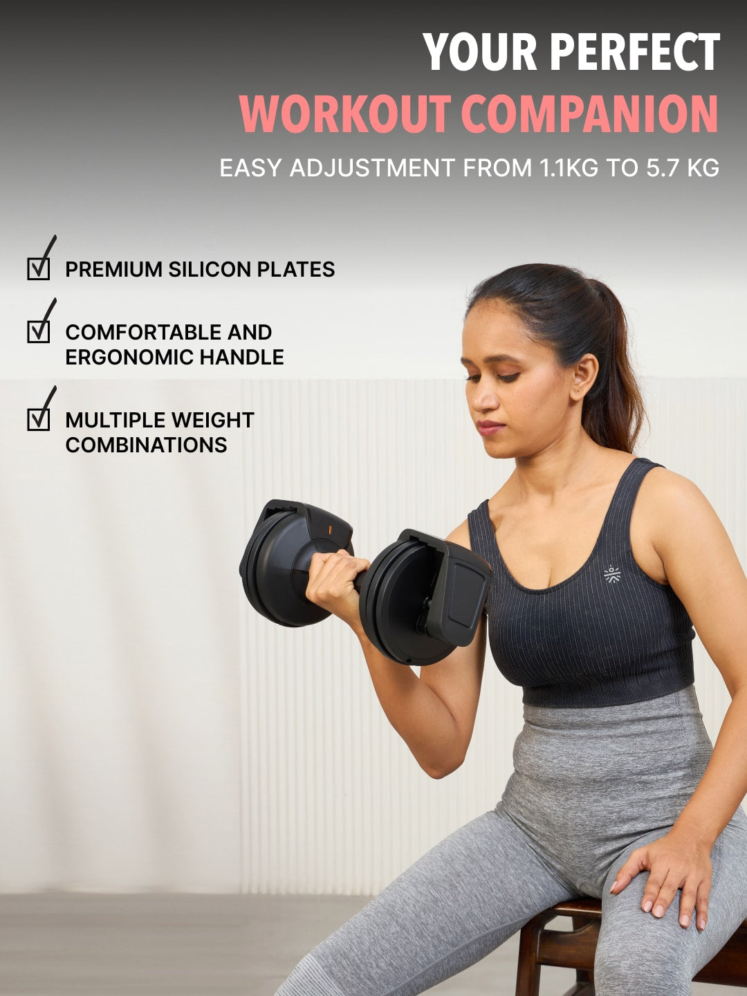 Divo Adjustable Dumbbell (Pack of 1) for Men & Women for Fitness and Home Workout, Adjustable Dumbbell 5.7 KG.(6 months extended warranty only on Cultsport.com)