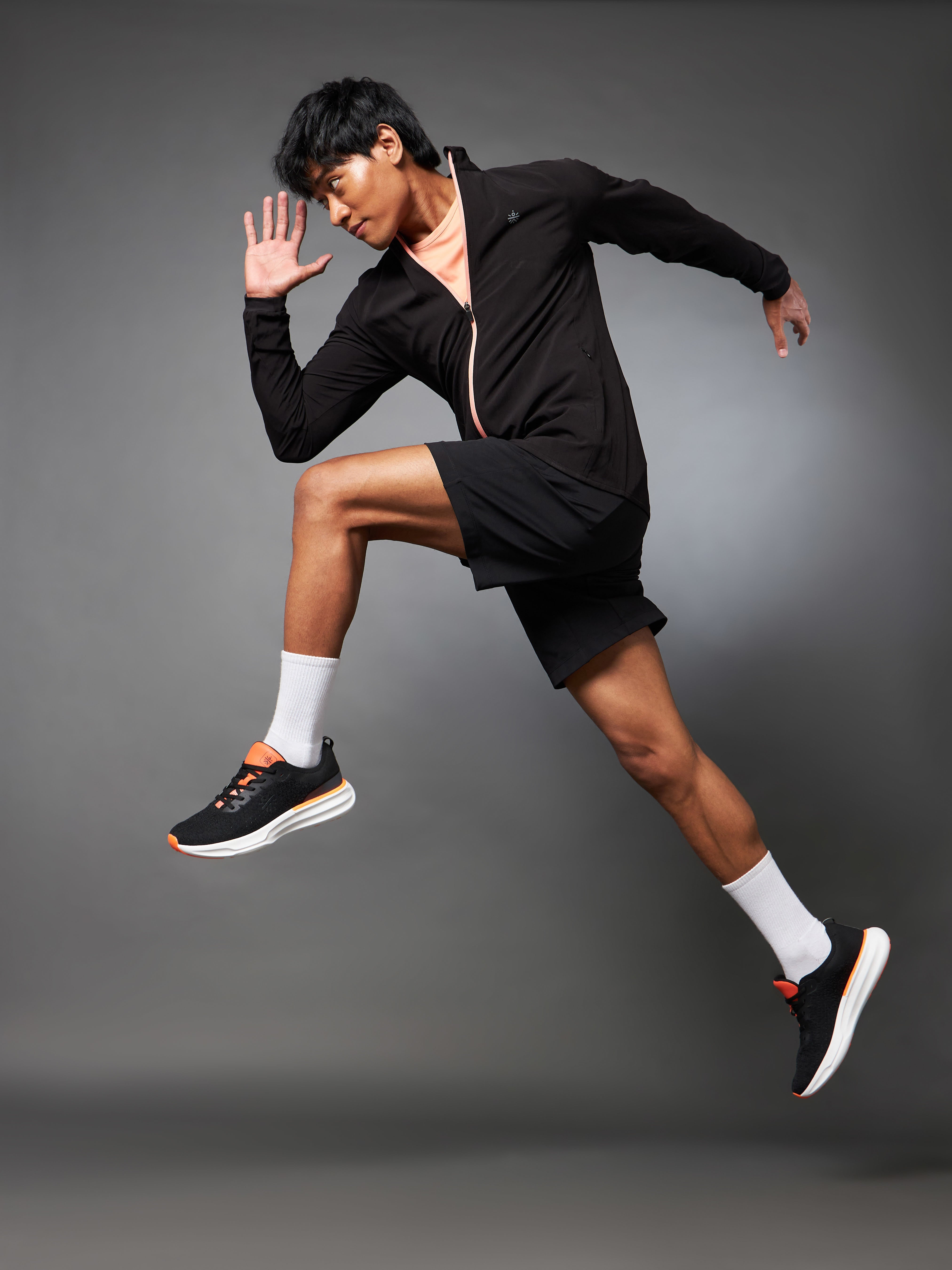 Black Long distance Running Jacket