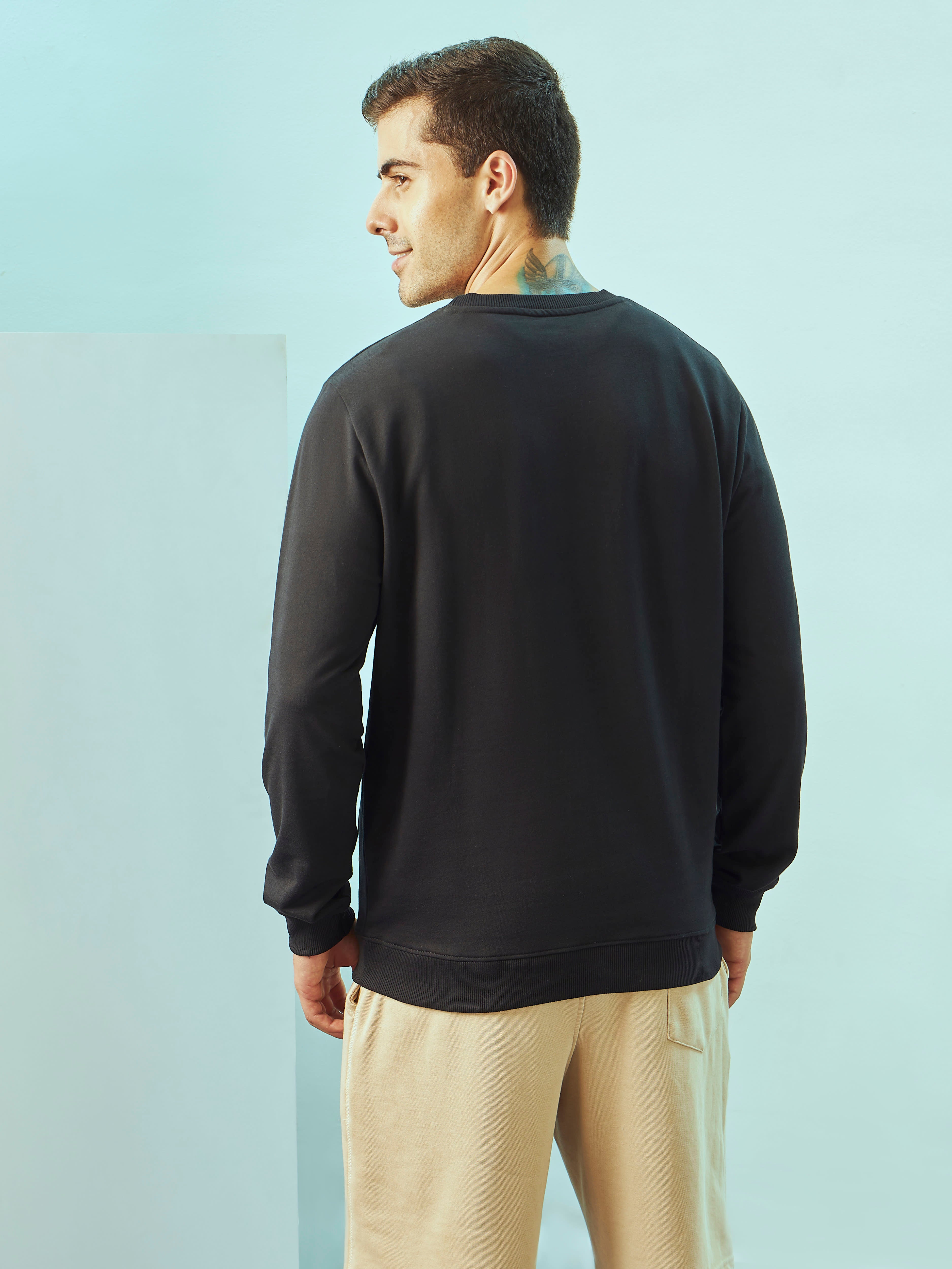 Crew Neck Sweatshirt with Kangaroo Pocket
