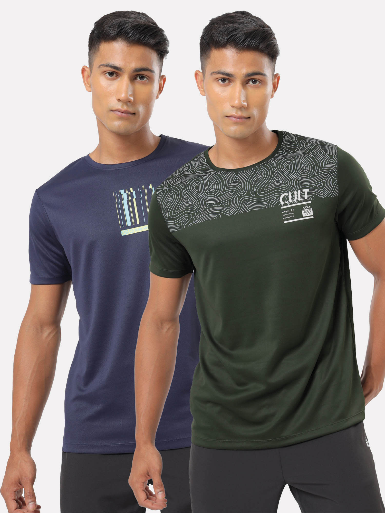 Active T-shirt with Placement Graphic Pack of 2