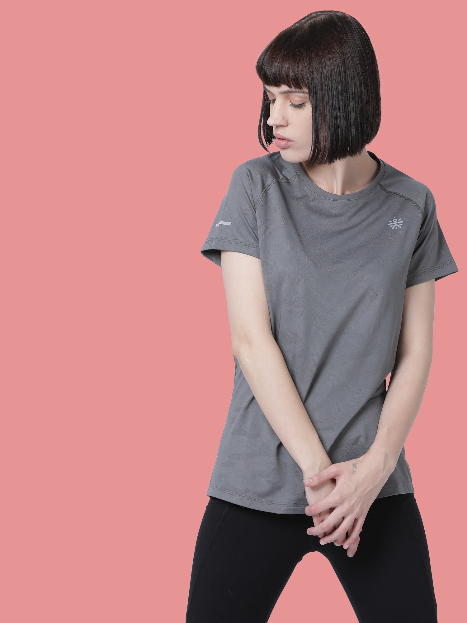 Vital Track Grey Running Relaxed Tee