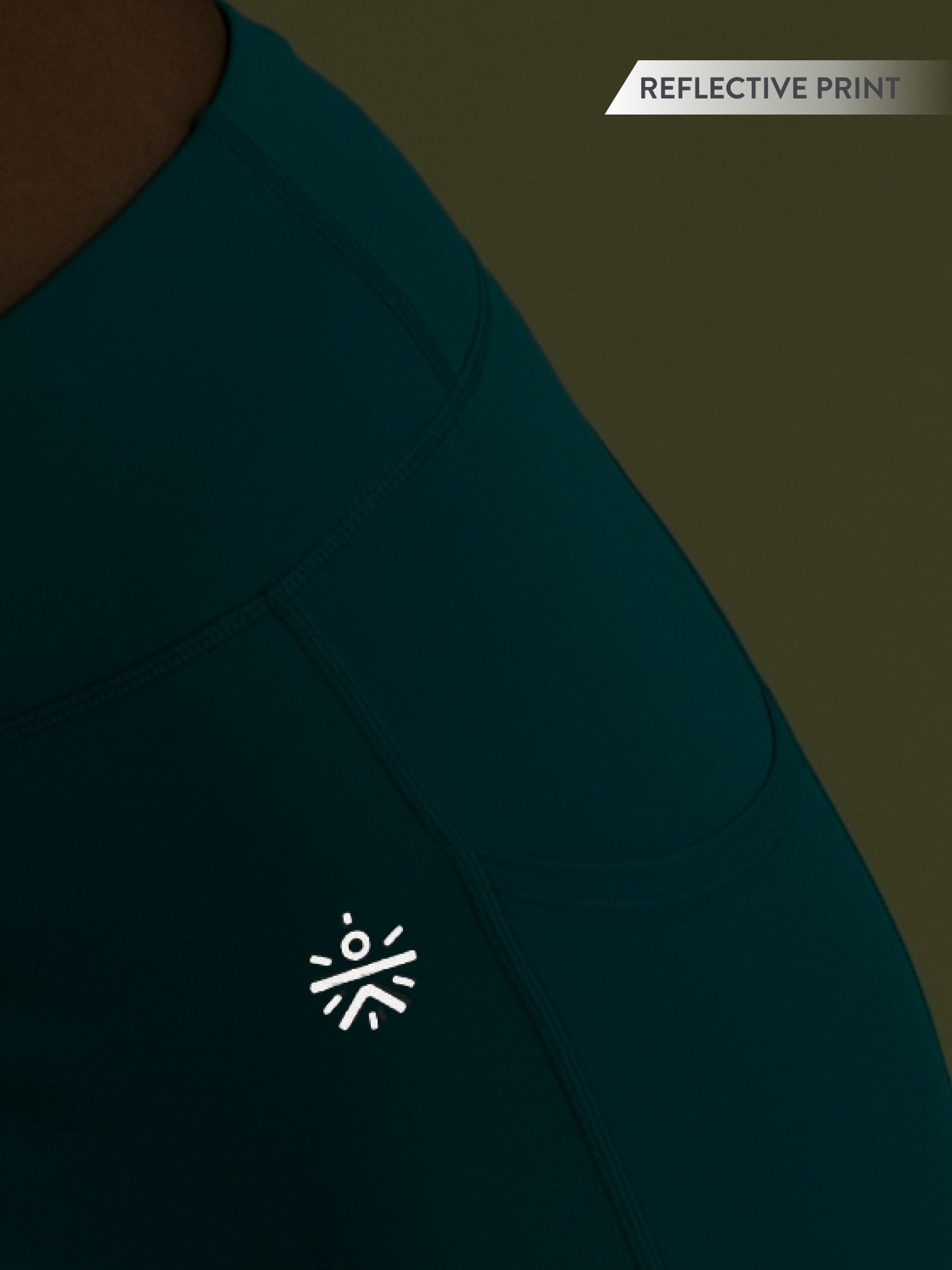 Sea Green Panelled High Waist Running Tights