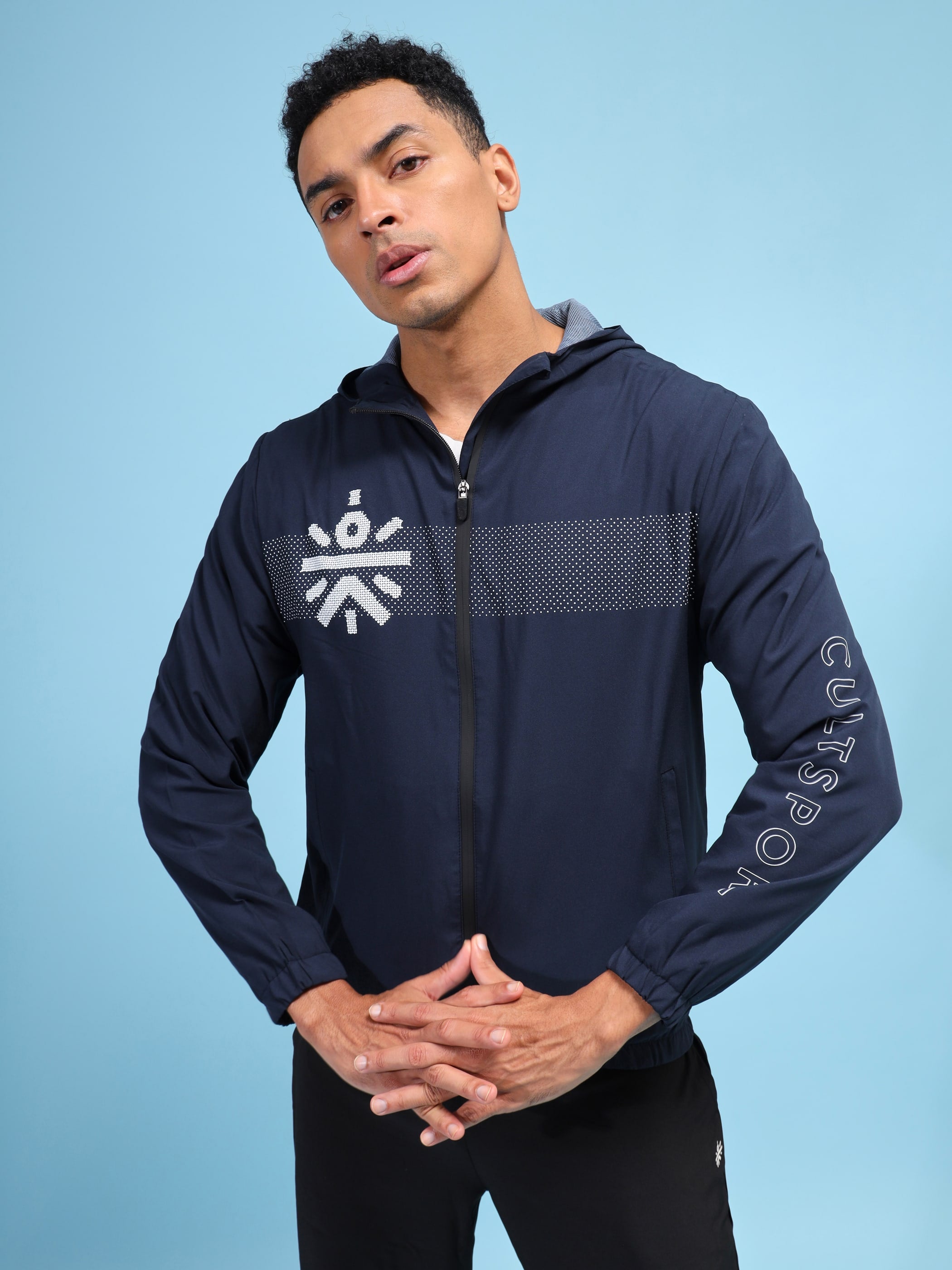 Active Hoodie Zip Through Jacket with Print