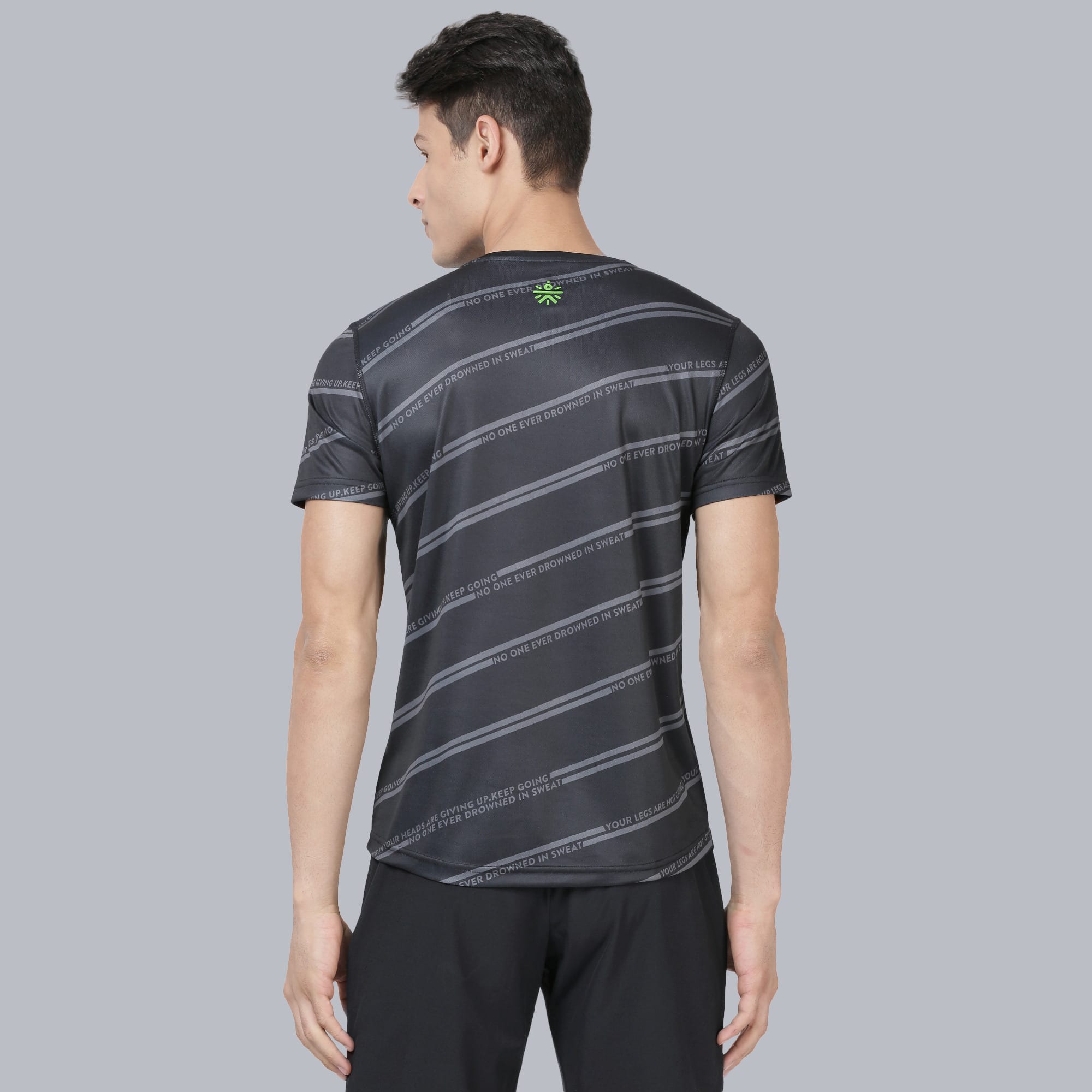 Code Diagonal Black Running Tee