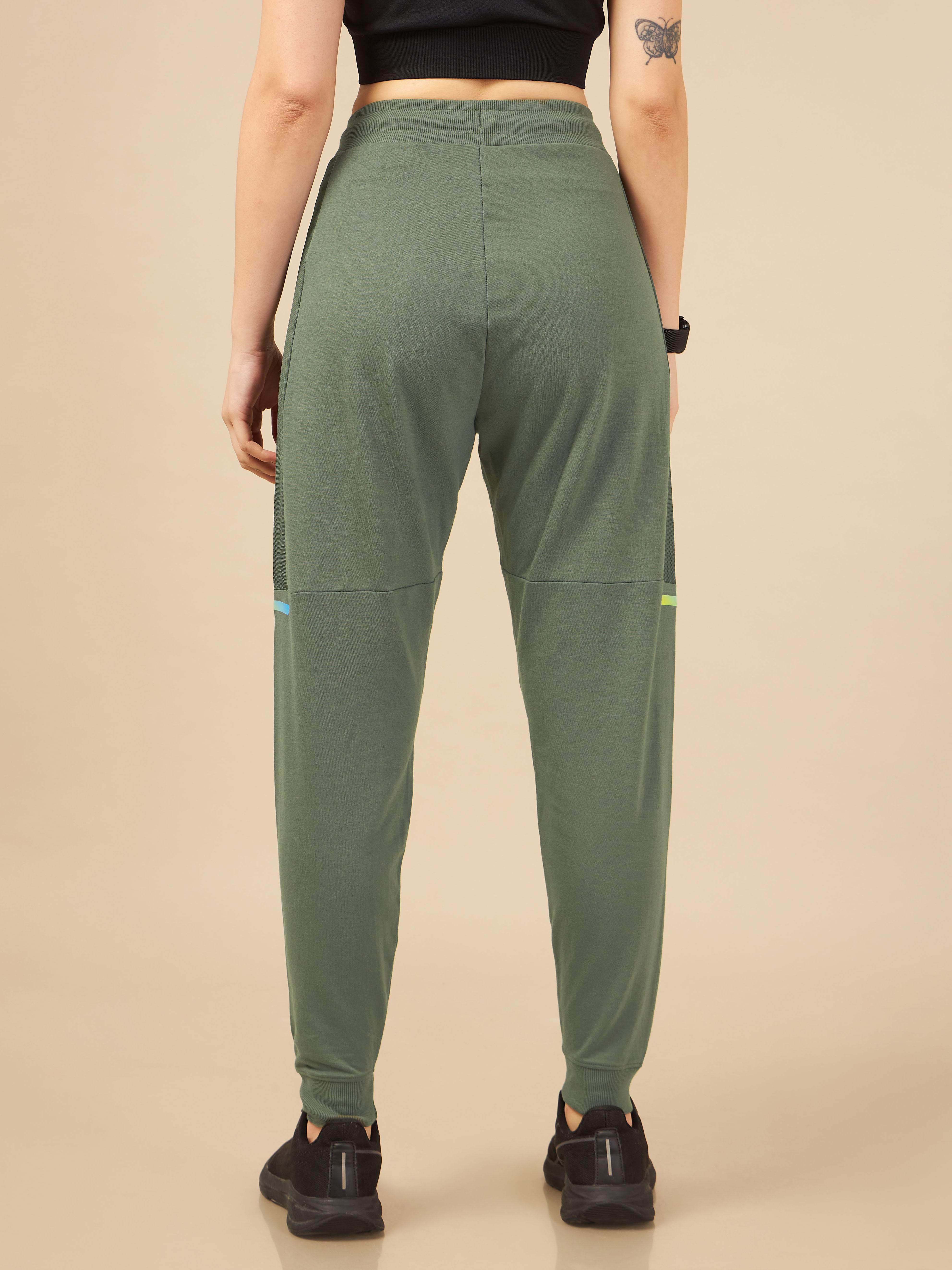 Women Olive Power Flex Joggers