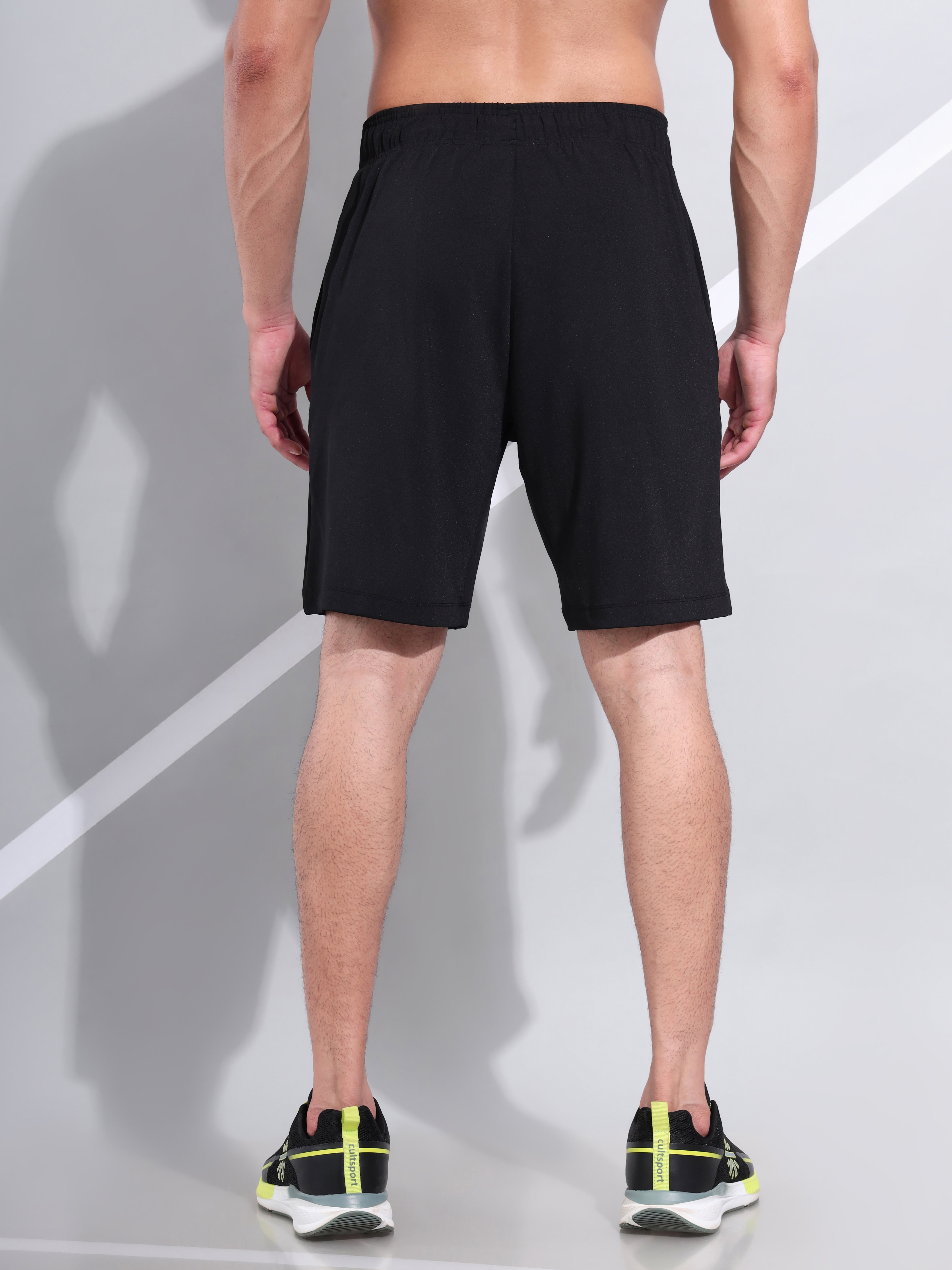 Solid Active Shorts with Side Pockets