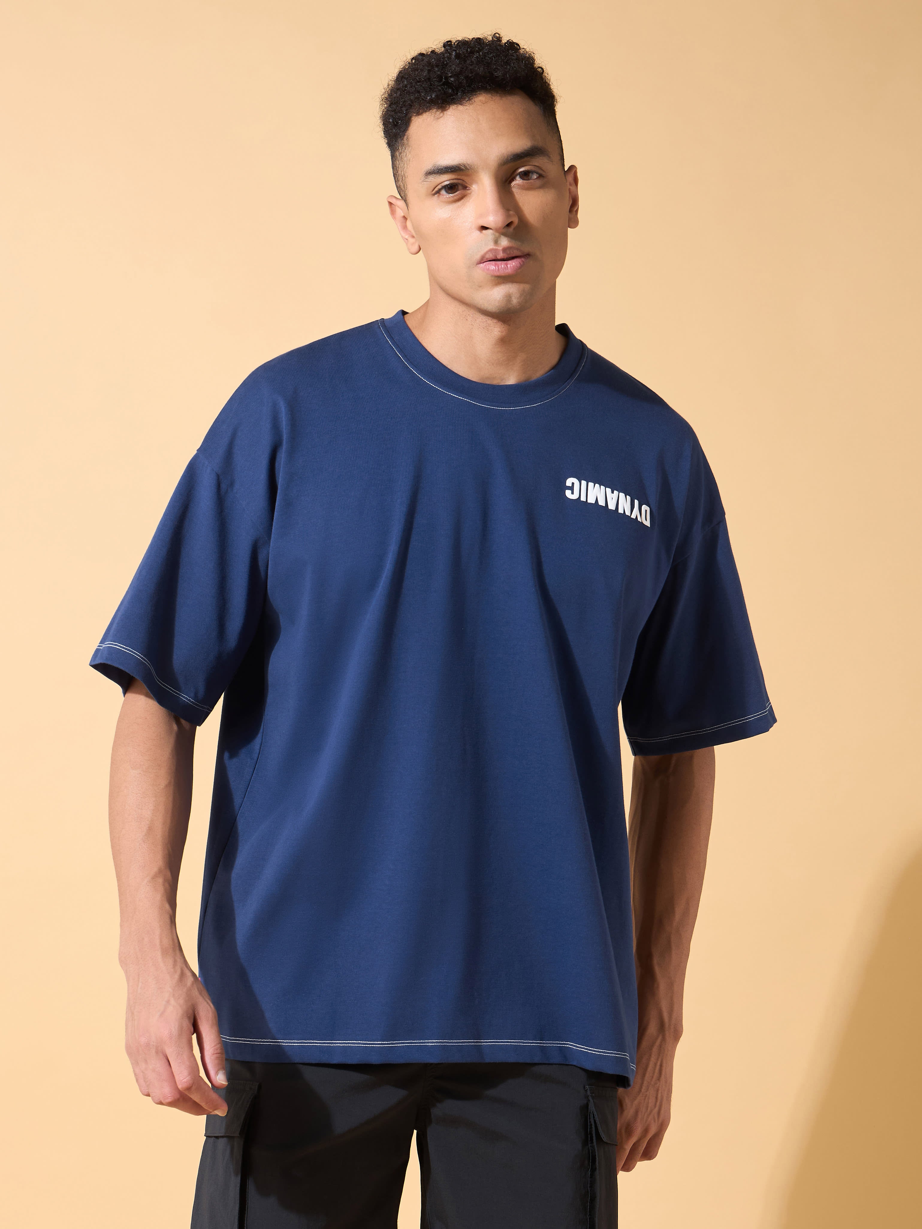 Dynamic Reverse Print Oversized T-shirt