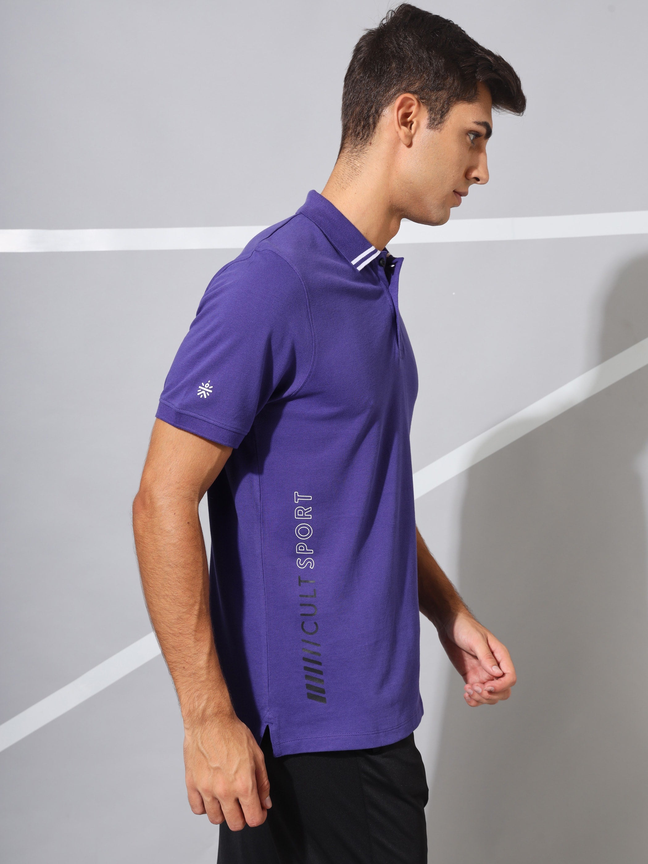 Graphic Print Performance Polo T-shirt