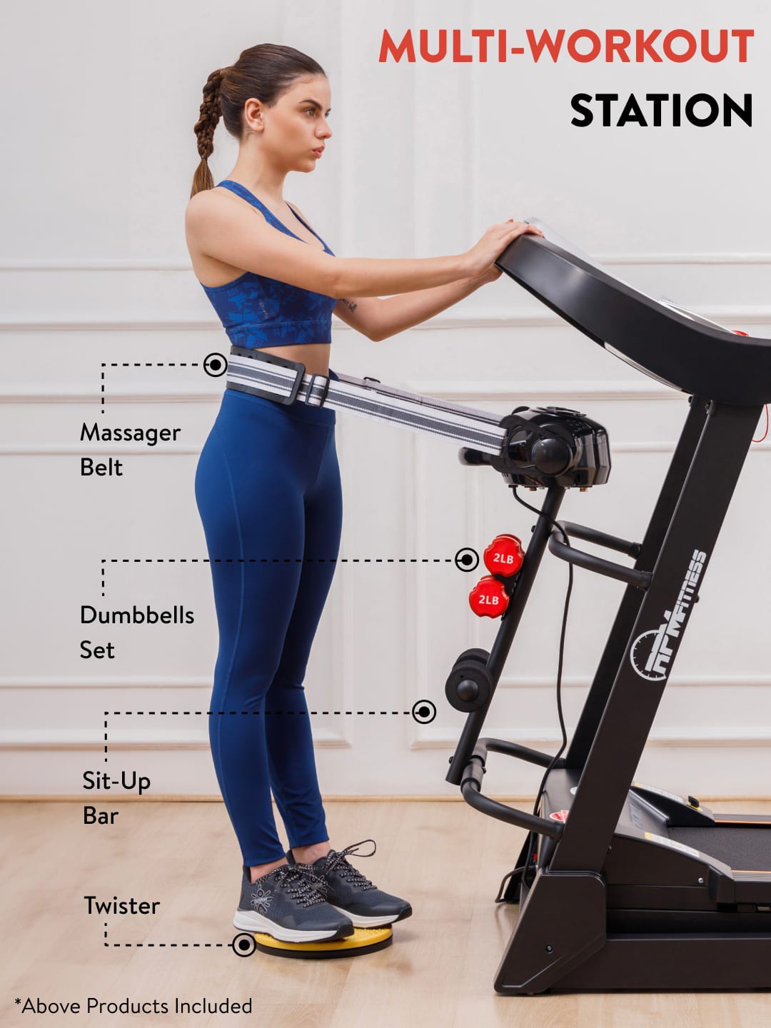 RPM3000 3.5HP DC Treadmill | 3-level Manual-Incline & Massager | Max Weight-110kg | Max Speed-14kmph (with 6 months extended warranty)