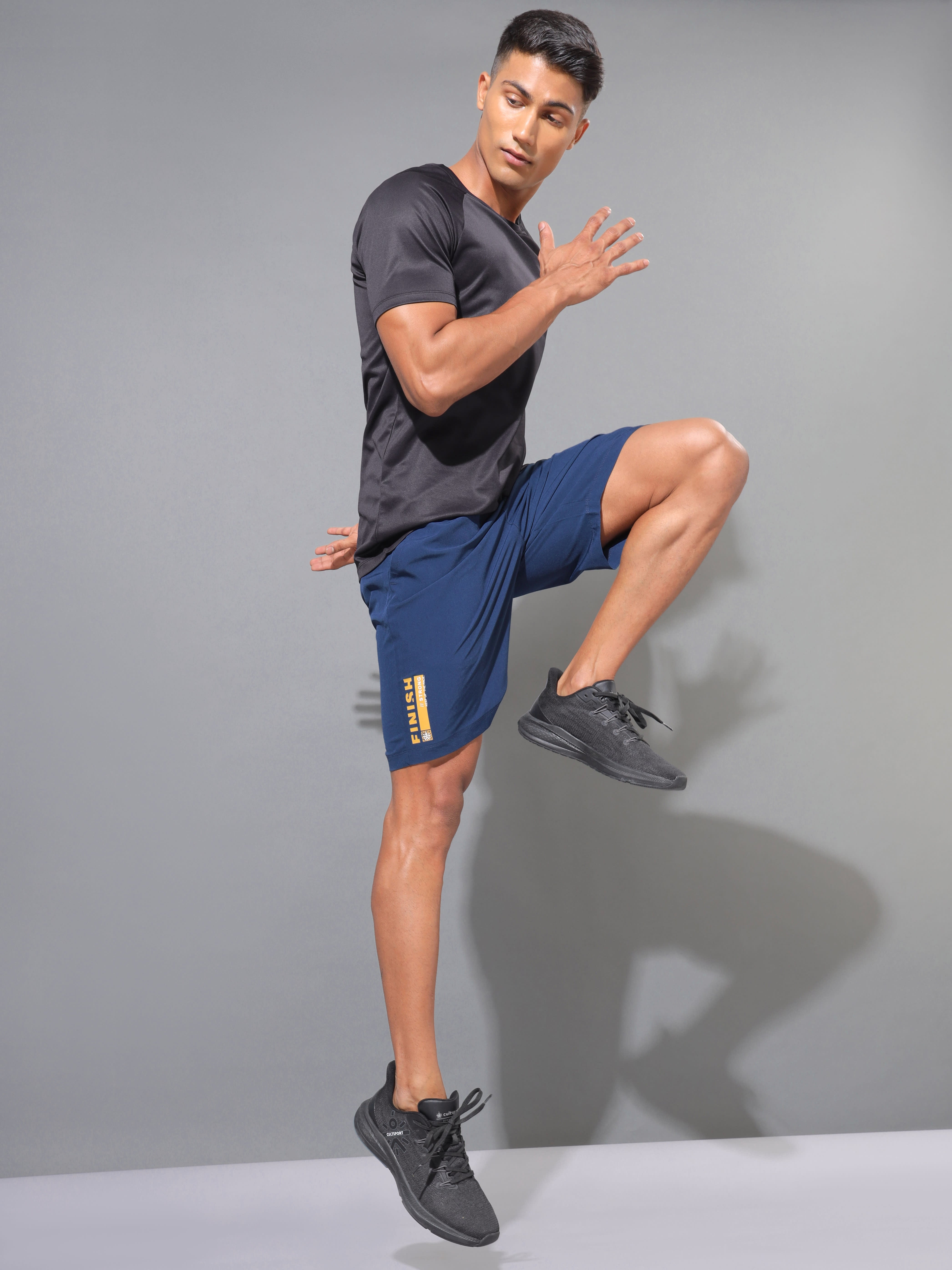 Active Shorts with Neon Graphic