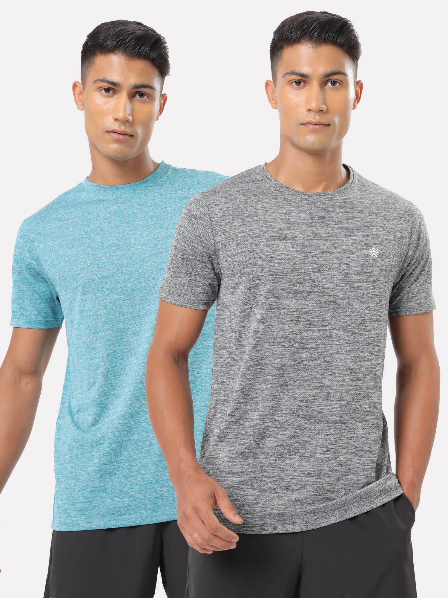 Textured Performance T-shirt with Logo Pack of 2