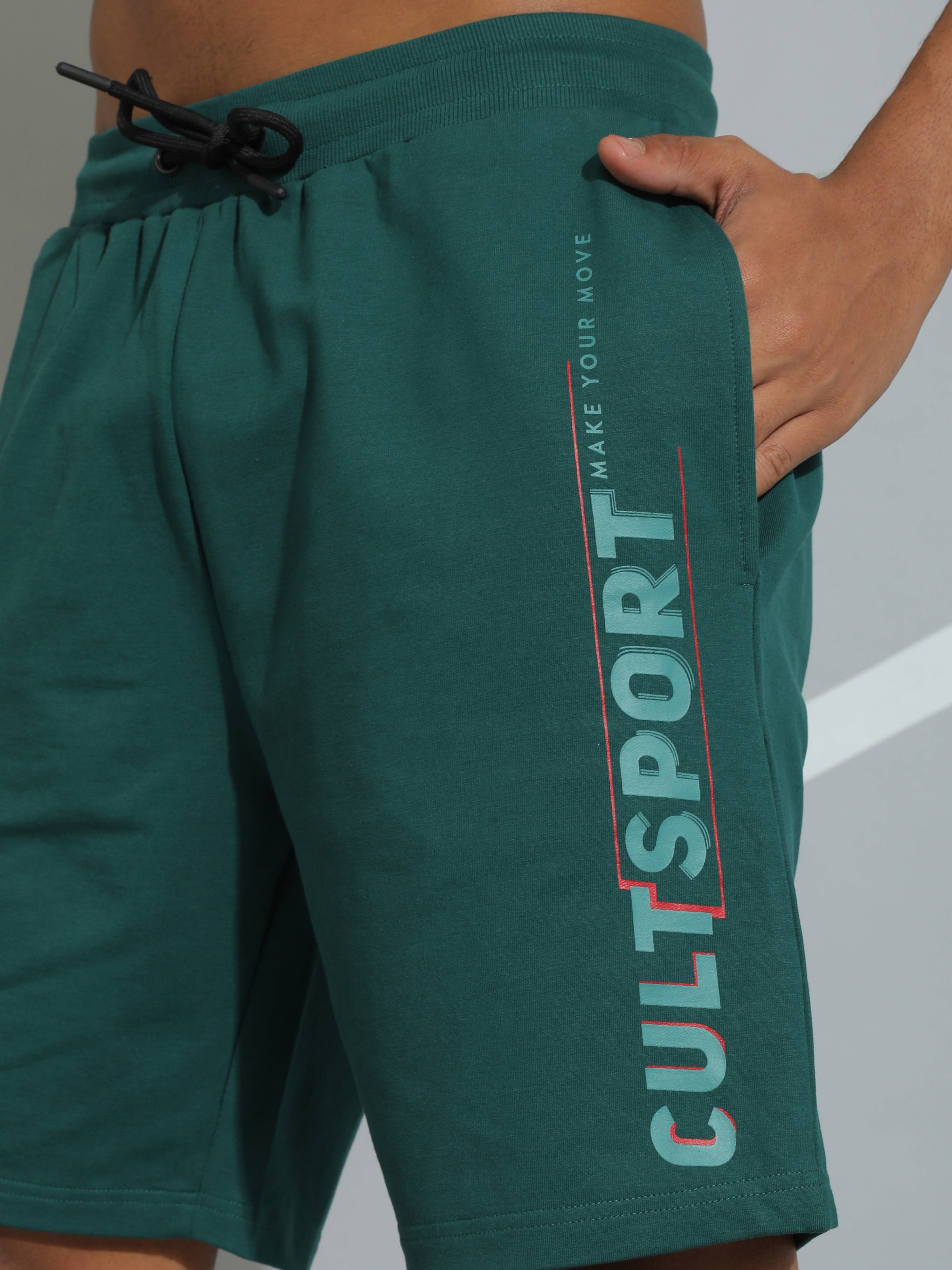 Typographic Print Active Shorts